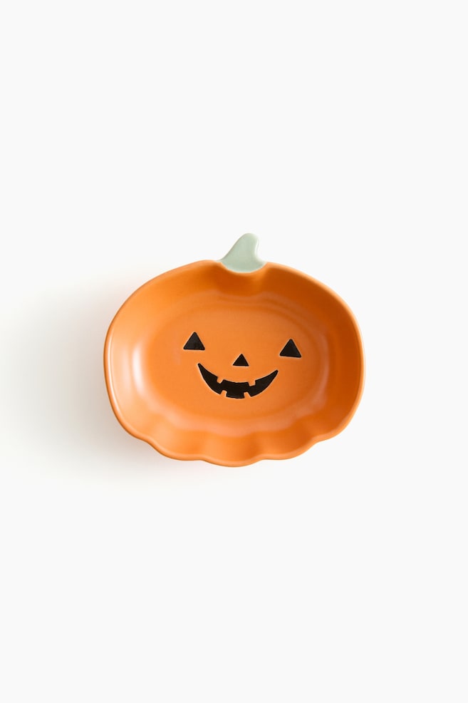 Keramieken Halloween-schaal - Oranje/pompoen - 1