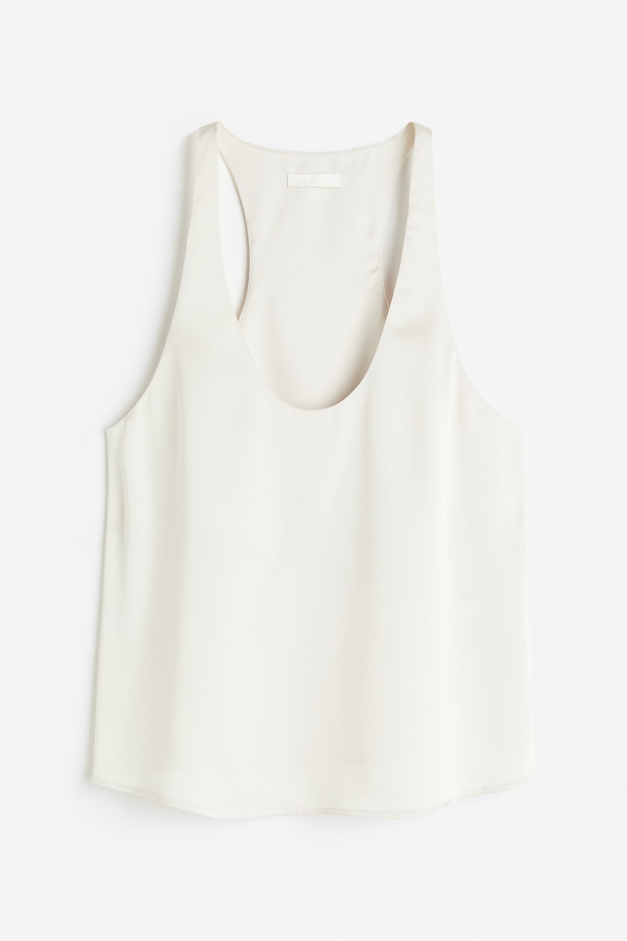 Robe Sleeveless Haut Satin Blanc Racer-back Vest Top Cream Ladies H&M
