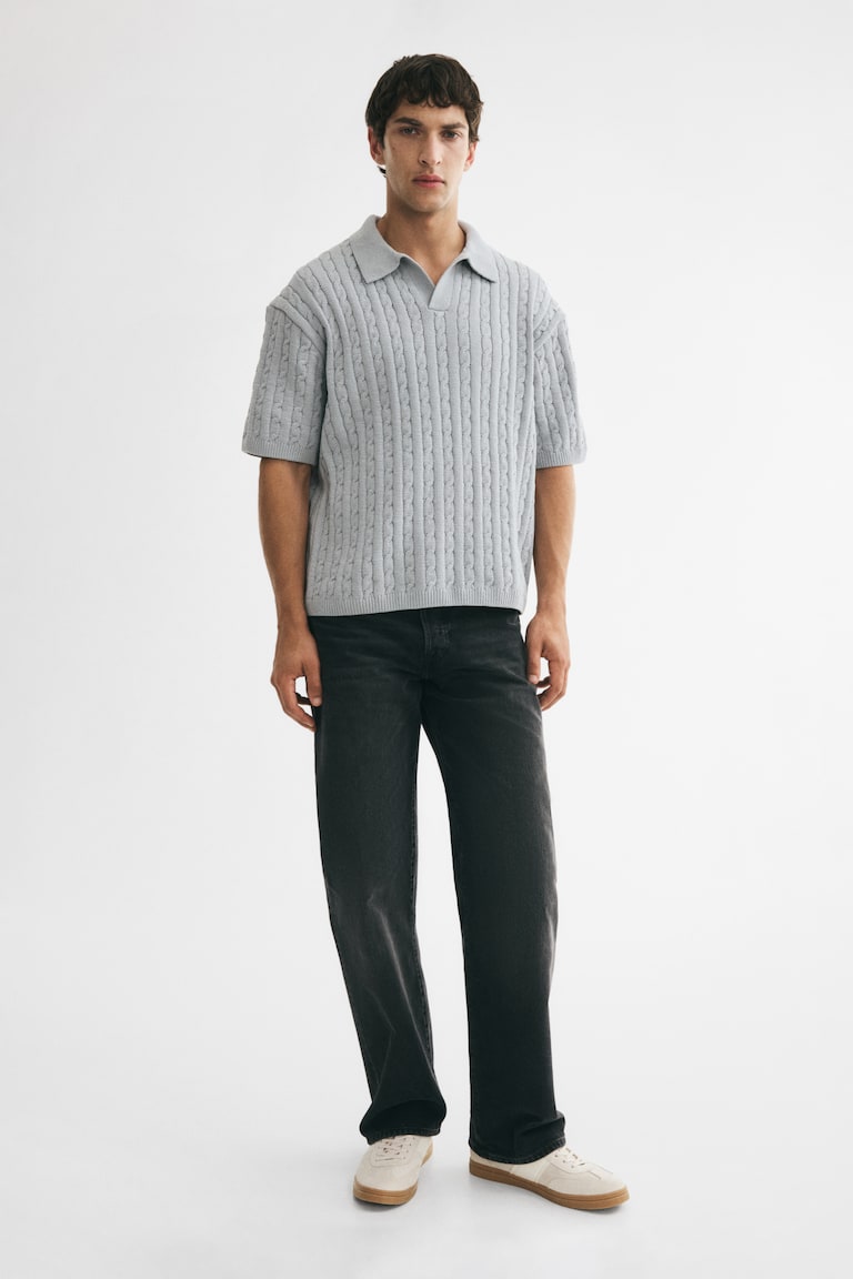 Polo majica u bodu pletenice Relaxed Fit