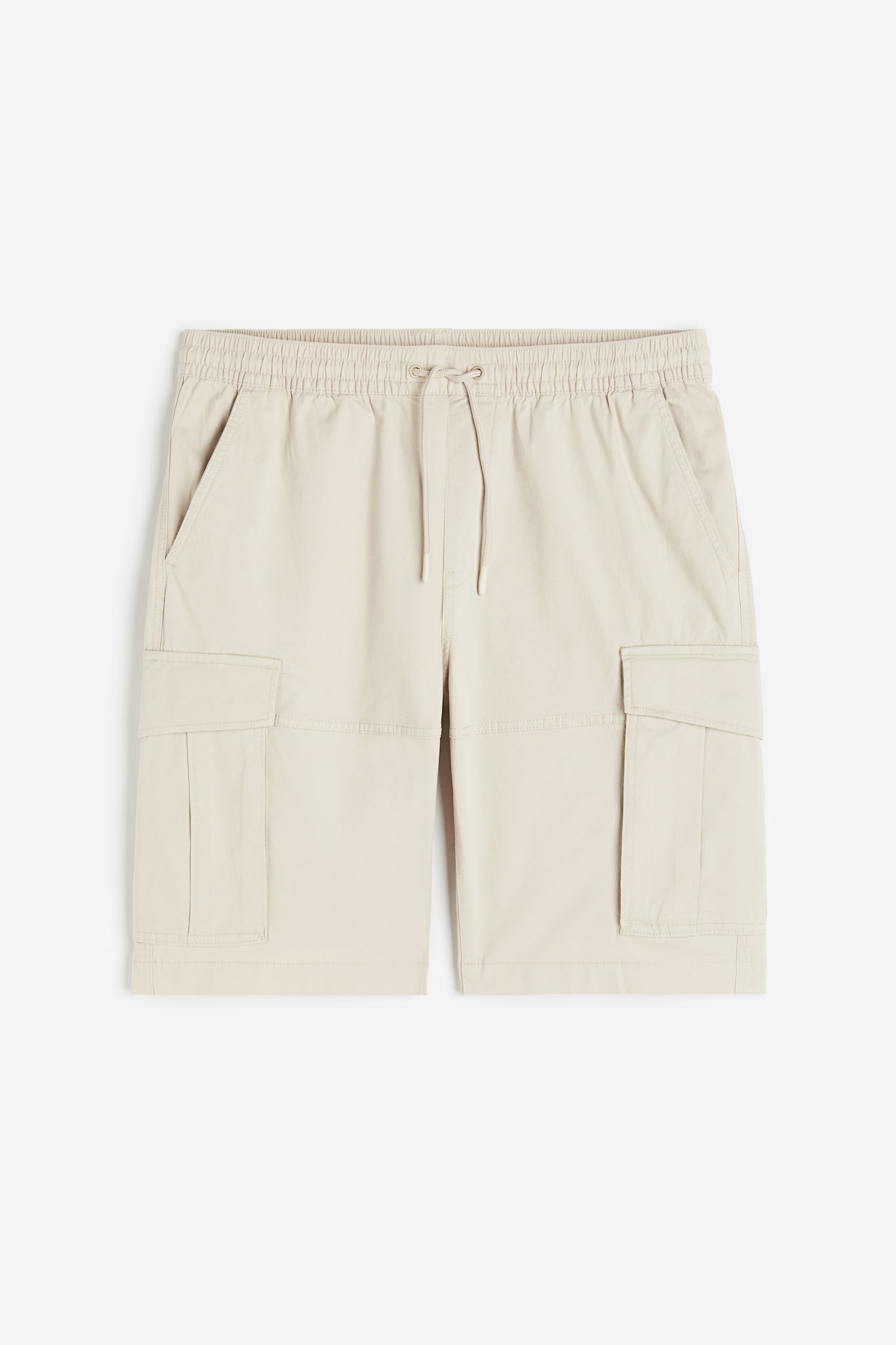 Regular Fit Cotton cargo shorts - Light beige/Black - 2