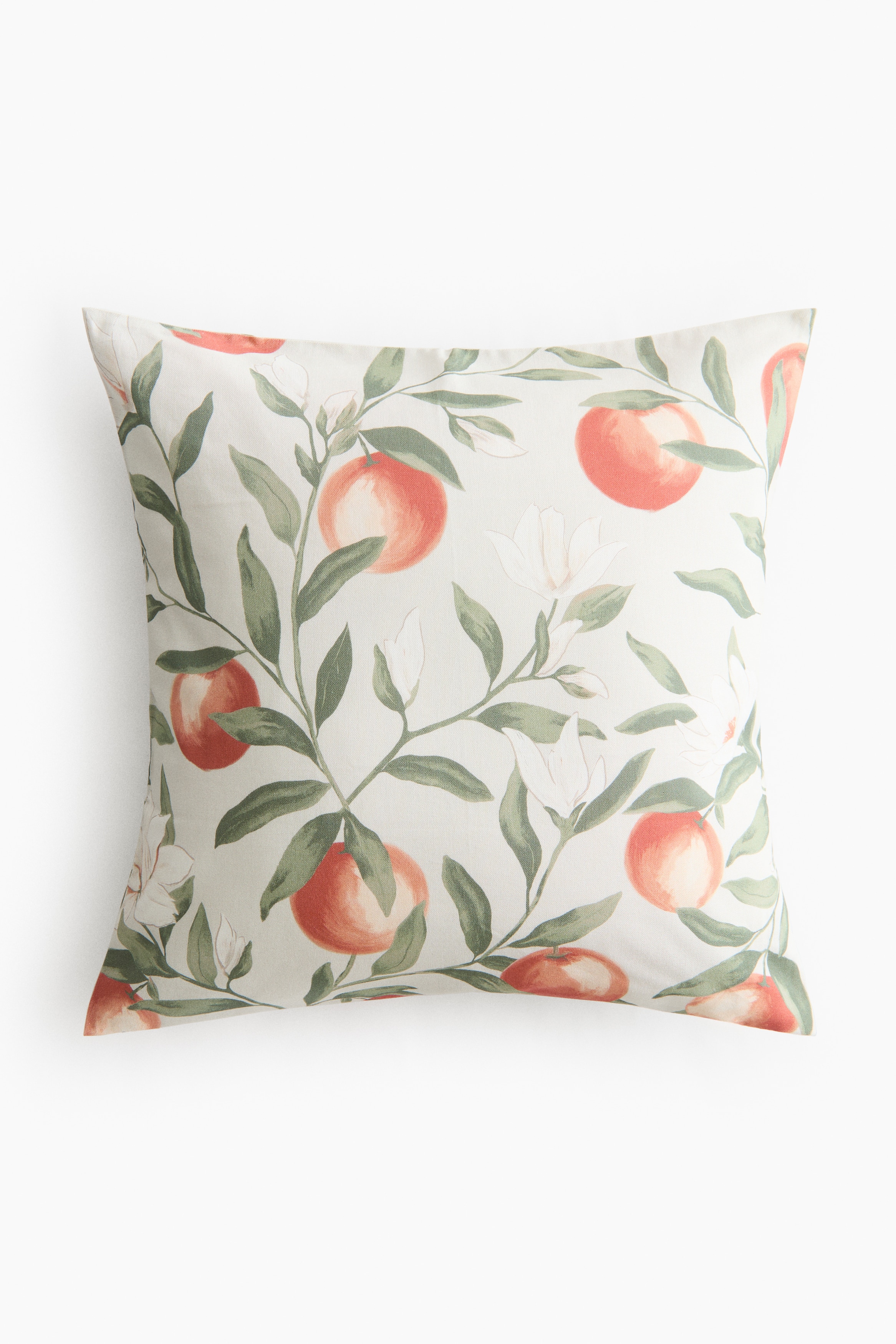 Patterned Cushion Cover - Light beige/oranges/Light beige/floral/Light beige/patterned/Light beige/floral/Dark brown/floral/Light beige/lemons/White/floral/Peach pink/floral/Multicolor/floral