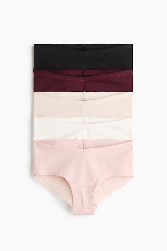 Женские хлопковые трусы-хипстеры H&M MAMA с кружевом, 5 шт