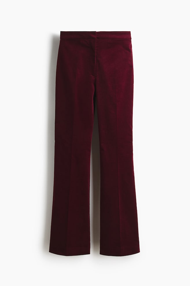 Flared Velvet Pants - Dark red/Black/Navy blue - 1
