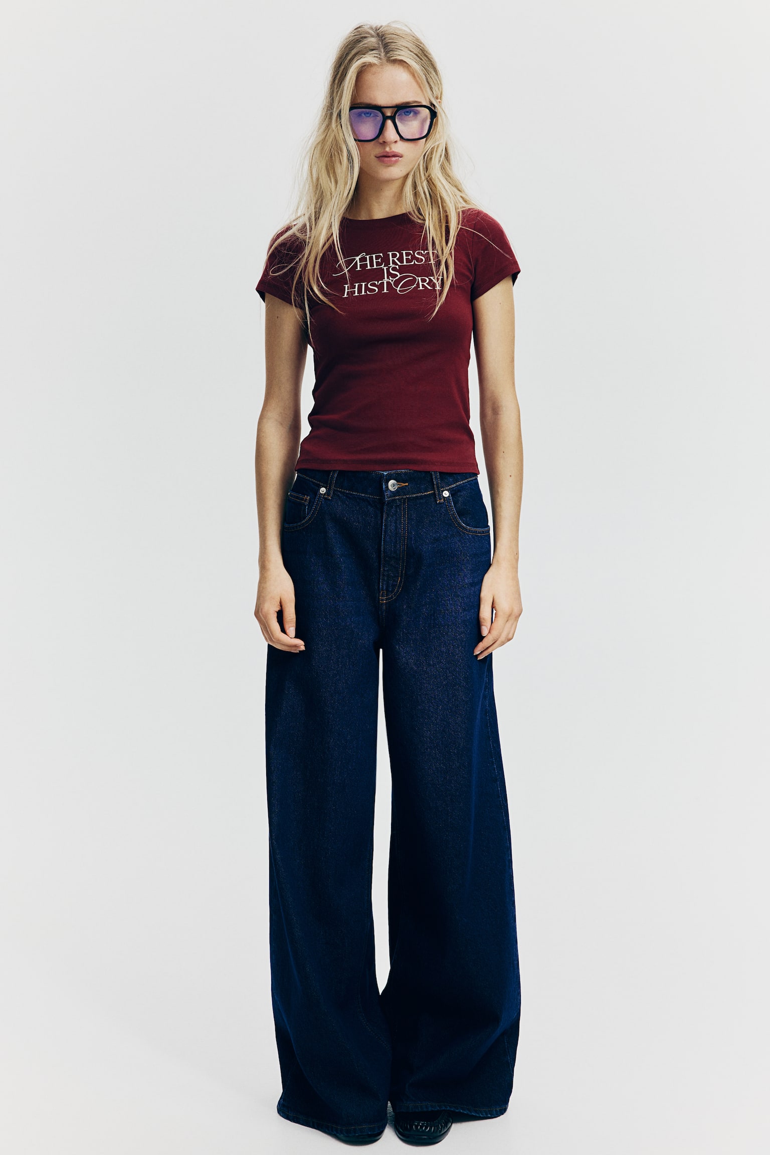 Ribbed T-shirt - Burgundy/The Rest Is History/Light turquoise/Ombre/Navy blue/Belle Âme/Navy blue/Marais/Cream/Bow/Cream/Milano - 5