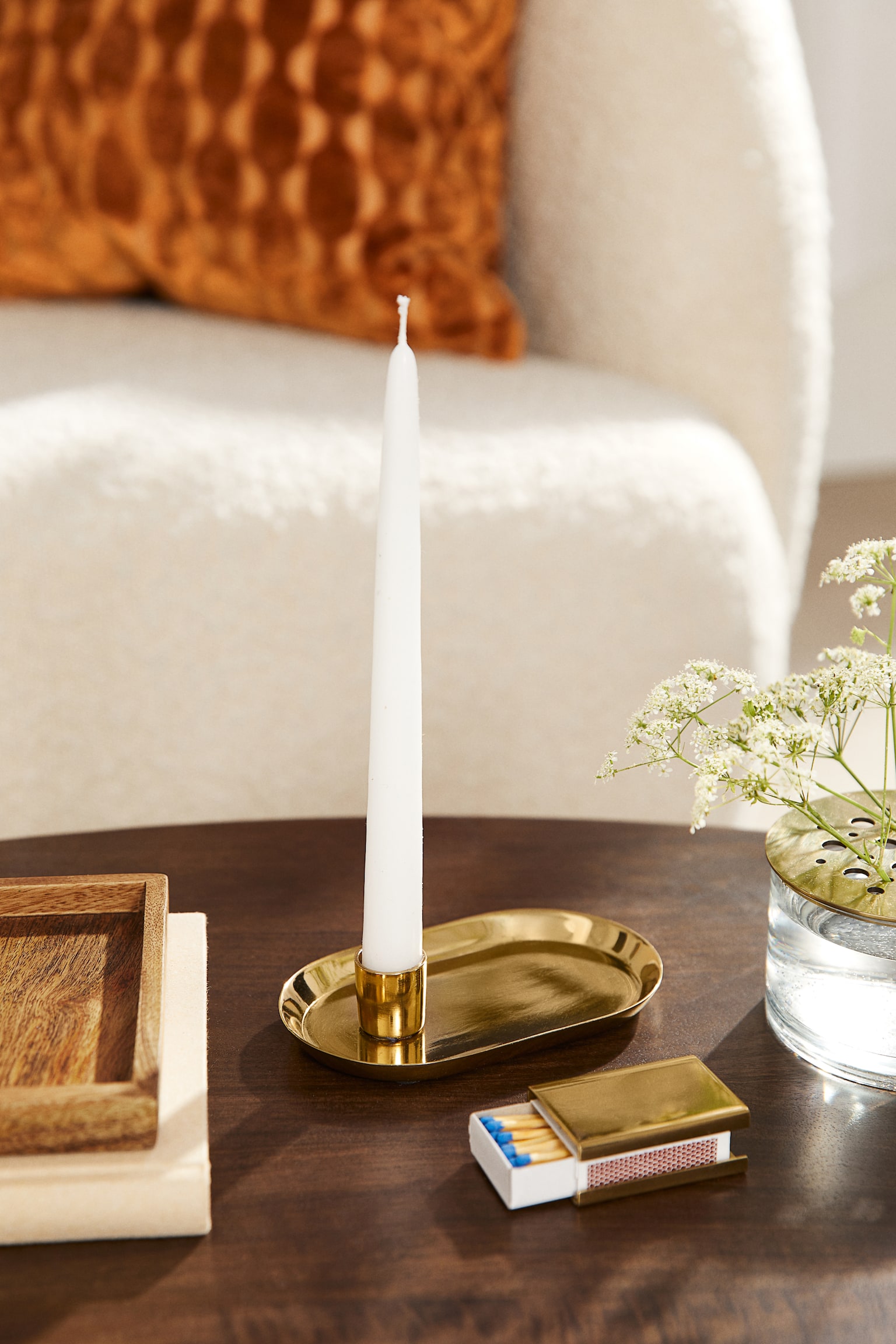 Metal candlestick - Gold-coloured/Light greige - 2