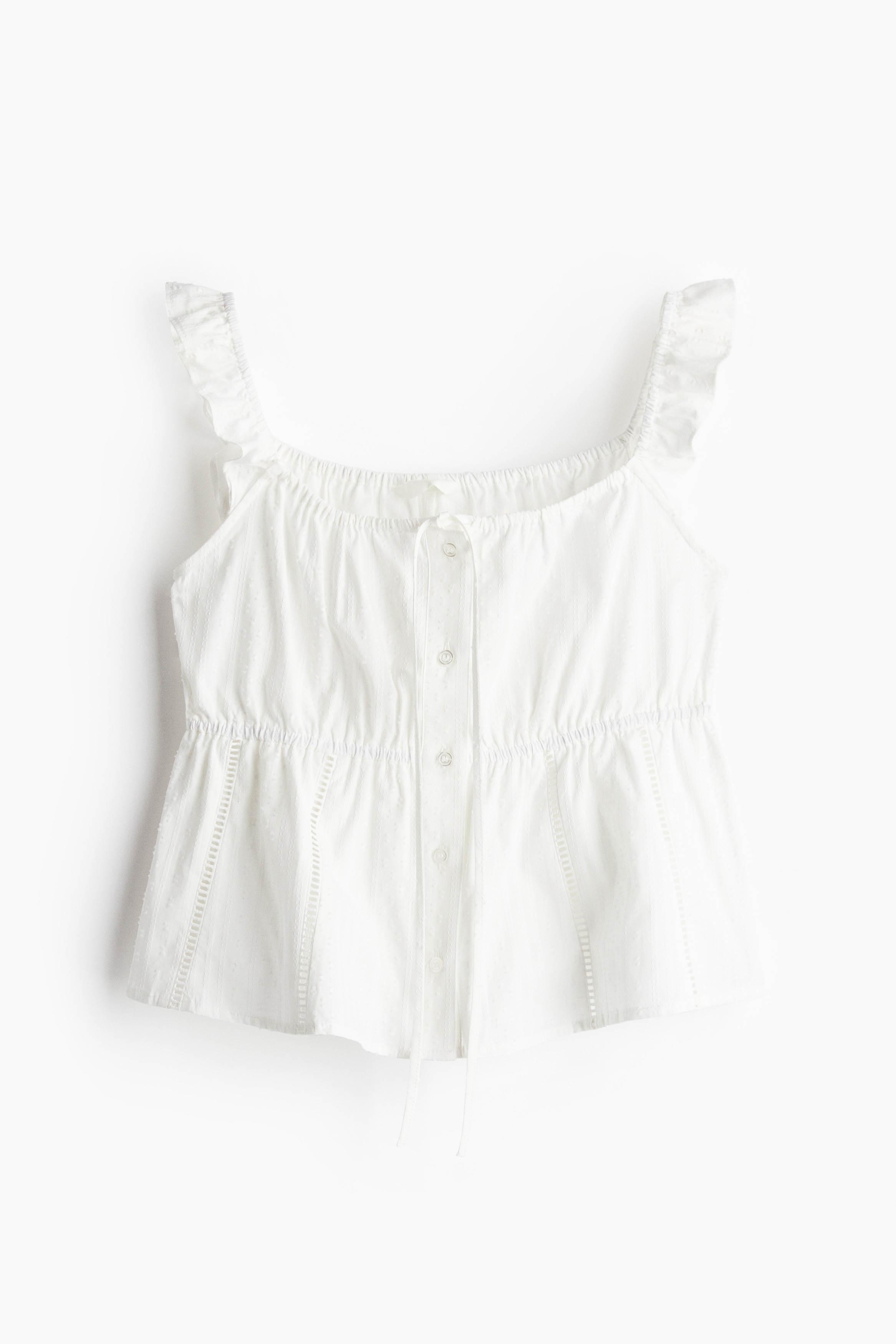 荷葉浪邊背心上衣 - 白色