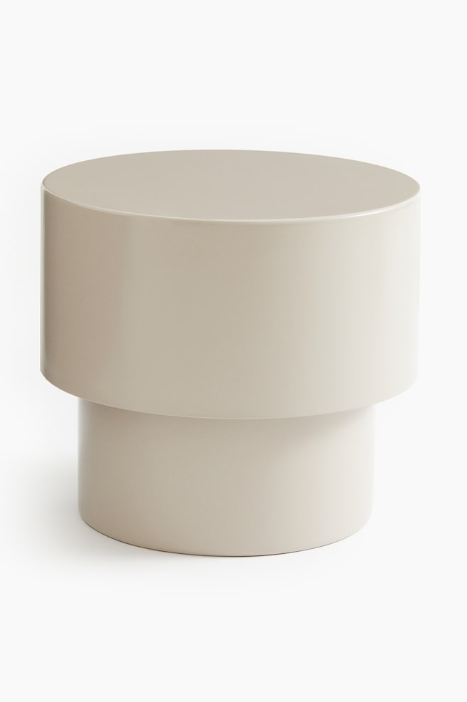 Table d’appoint en métal - Beige clair/Noir - 1