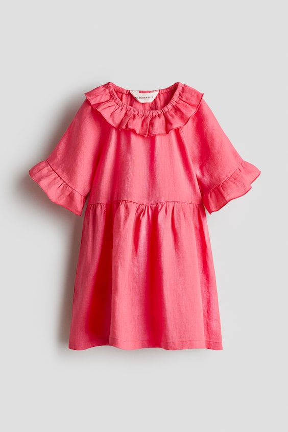 Детские платья H&M Linen Dress with Ruffle Collar