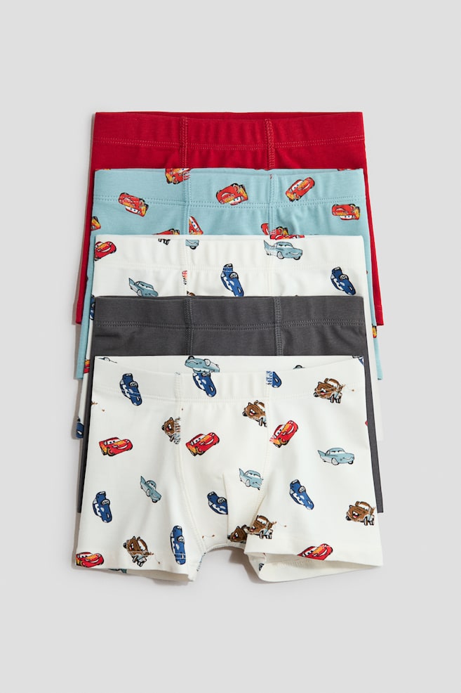 5-pack cotton trunks - White/Cars/Dusty blue/PAW Patrol - 1