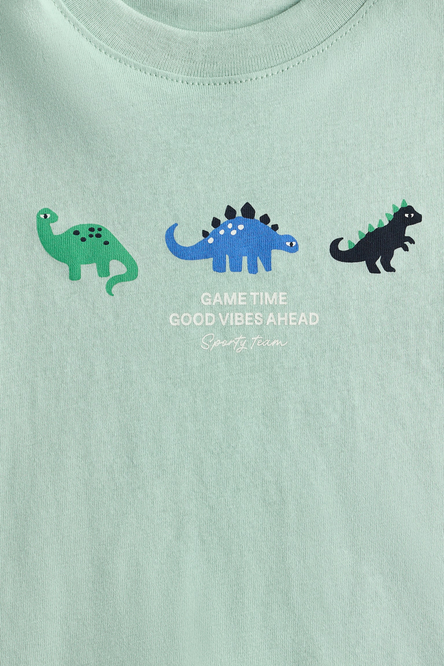 Printed cotton T-shirt - Light green/Game Time/White/Bonjour/Navy blue/Harbour - 2