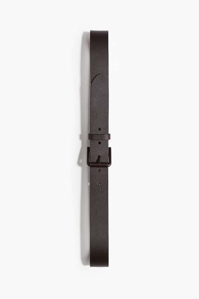 Leather belt - Brown/Black - 1