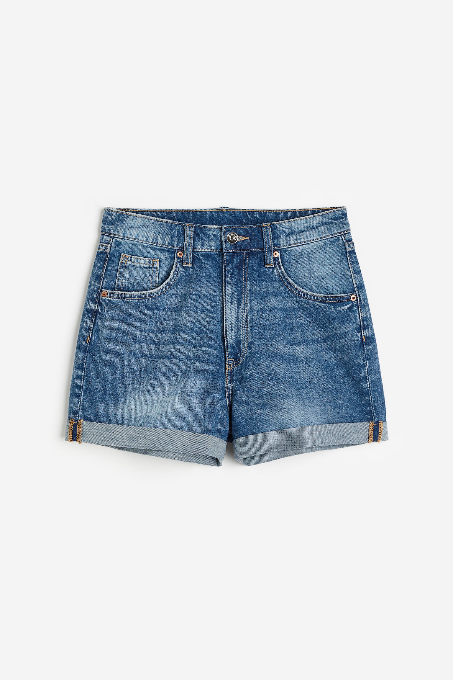 High-waisted denim shorts - Denim blue/Light denim blue/Denim blue/Denim grey/Black/Pale denim blue/Pale denim blue - 2