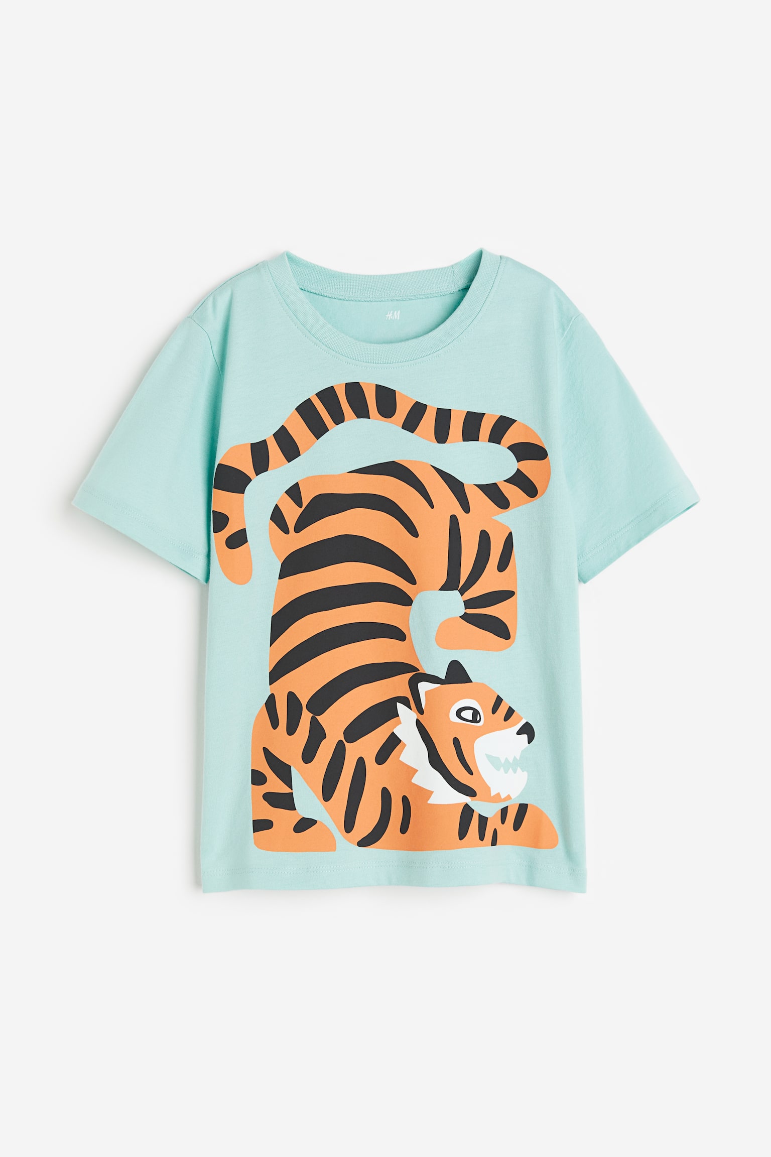 Cotton Tee - Turquoise/Tiger/Light green/Crocodile - 1