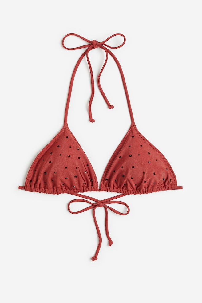 Padded triangle bikini top - Red - 2