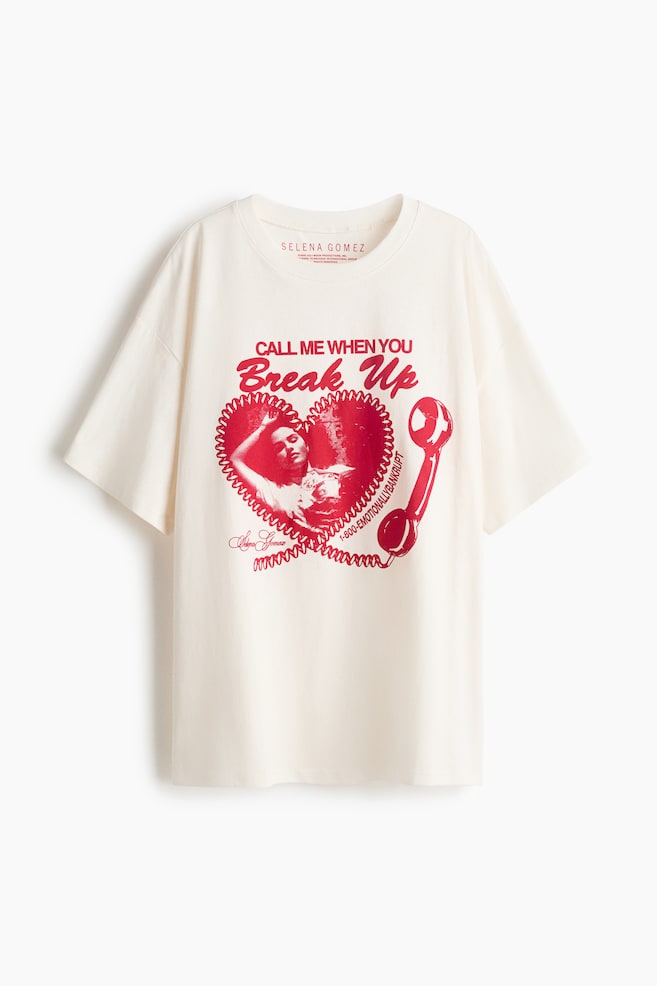 Oversized T-Shirt mit Print - Weiß/Selena Gomez - 1