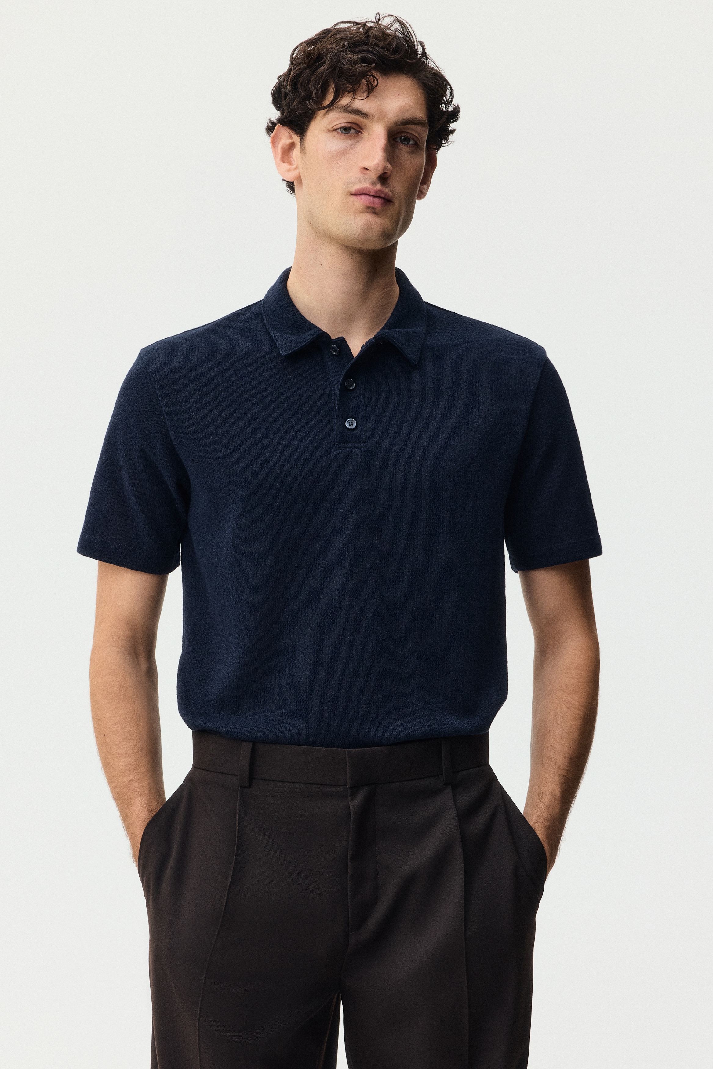 Regular Fit Polo shirt - Dark blue/Dark brown