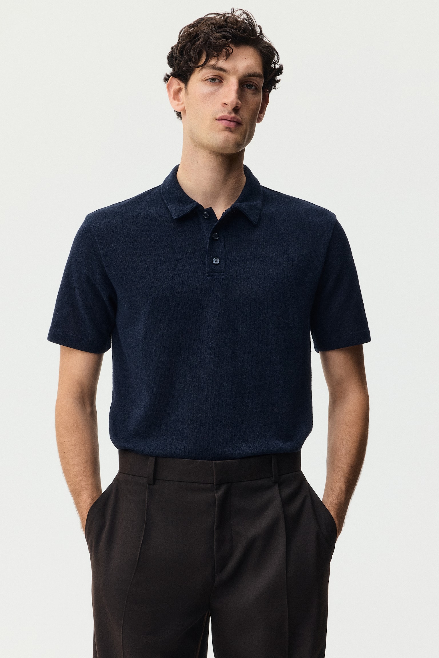 Regular Fit Polo shirt - Dark blue/Dark brown/Cream - 2