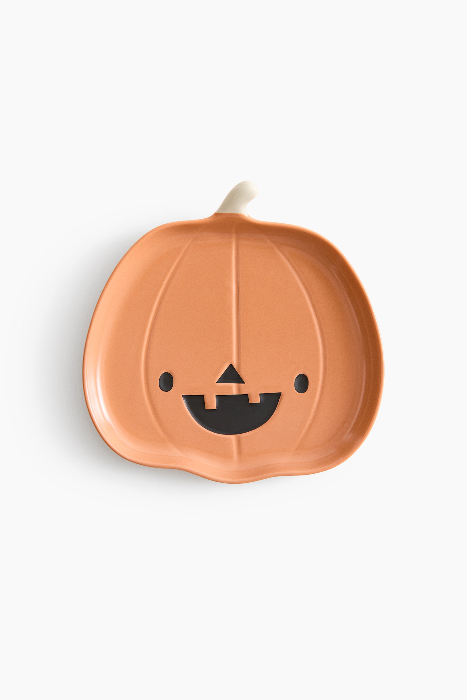 Pumpkin-shaped porcelain plate - Orange