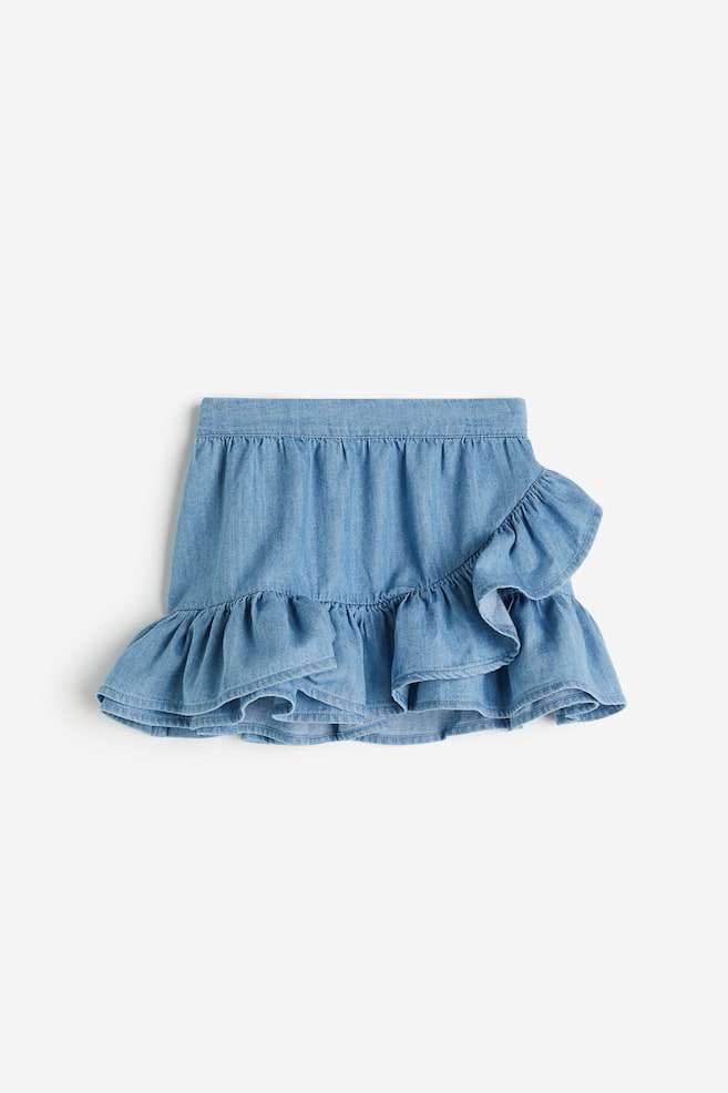Frill-trimmed skirt - Denim blue - 1
