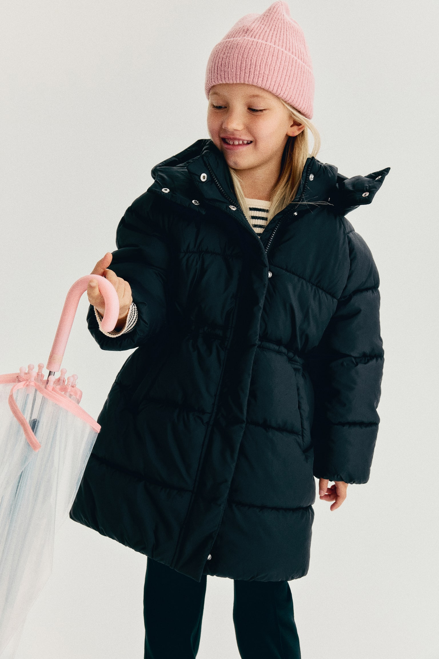 Детская куртка H&M Hooded Puffer, цвет: Чёрный — фото 4