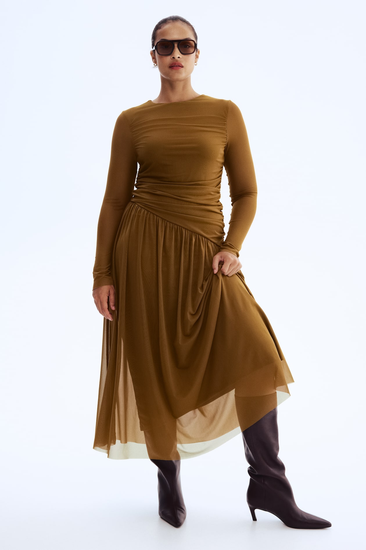 Draped Mesh Dress - image 3
