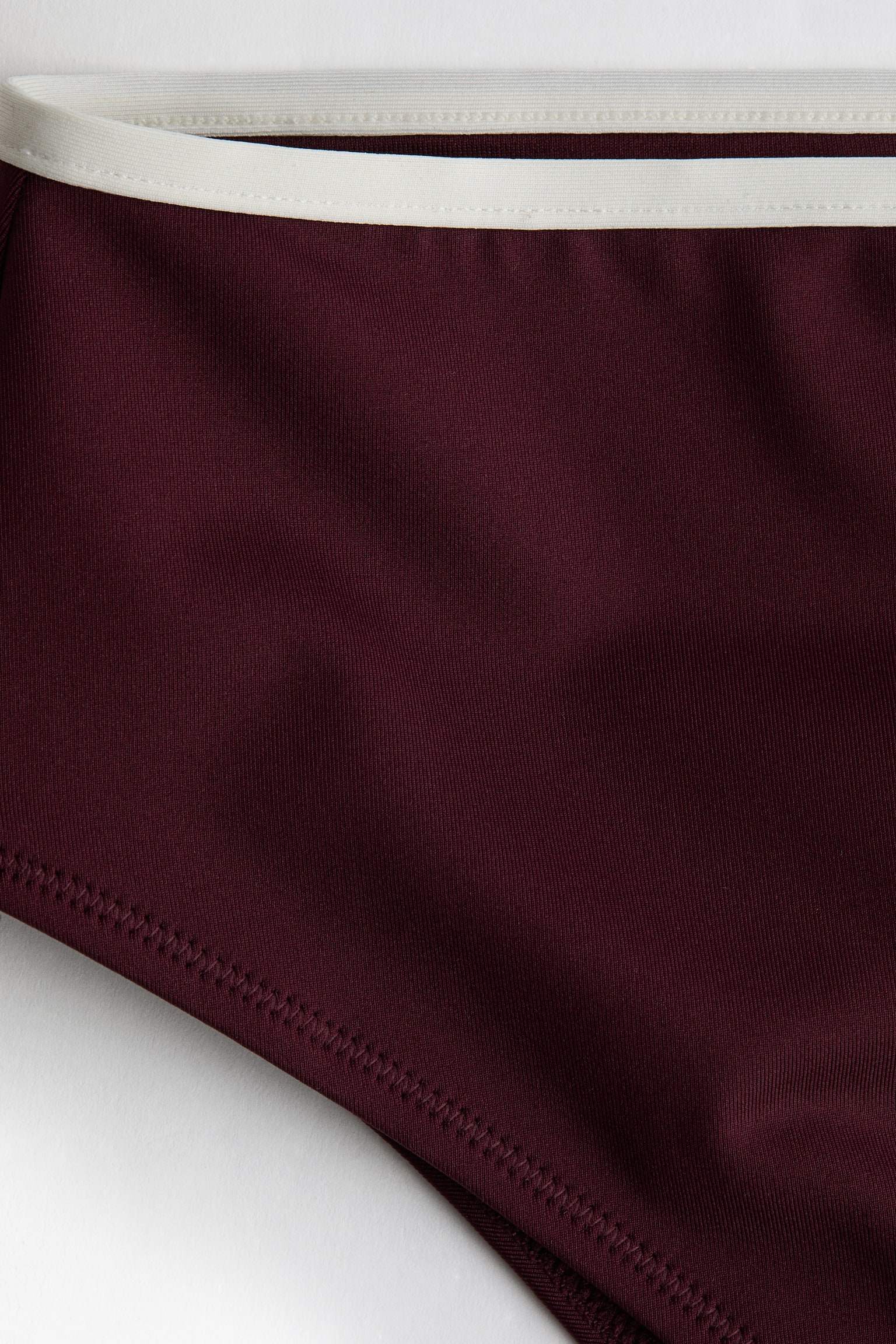 High Waist Cheeky Bikini bottoms - Burgundy/Light yellow/White/White/Black/Blue - 4