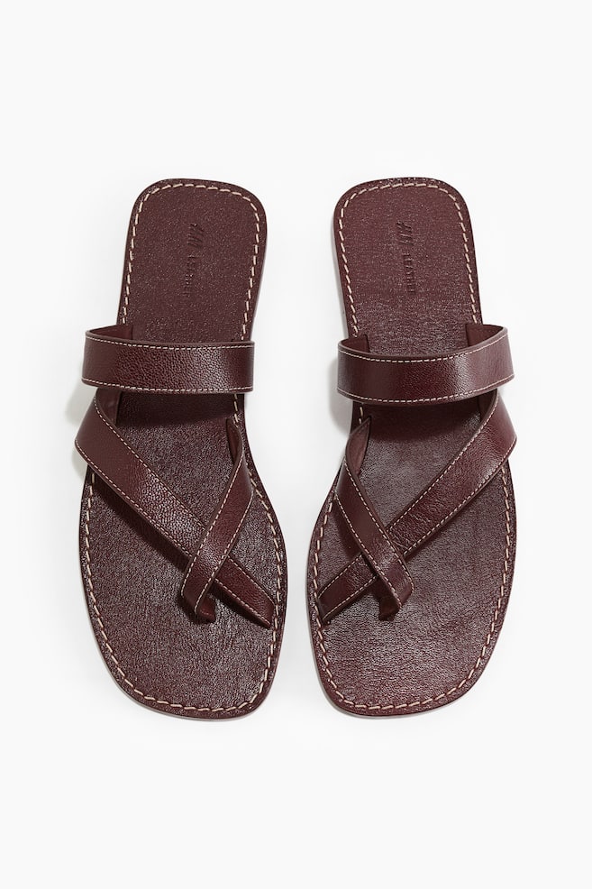 Sandalias de piel - Burdeos - 1