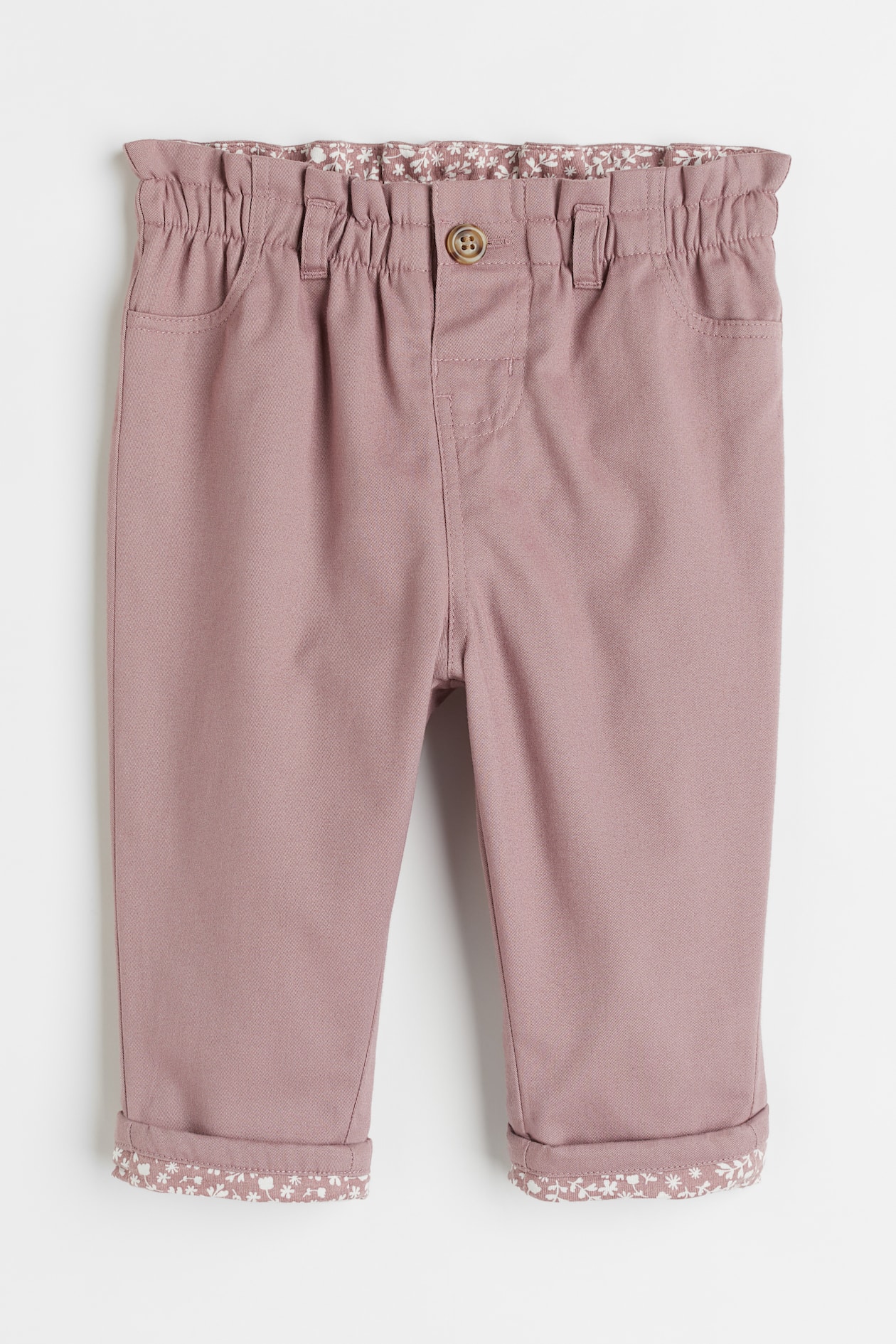 Lined Paper-bag Pants - Regular waist - Long - Dusty rose - Kids | H&M US