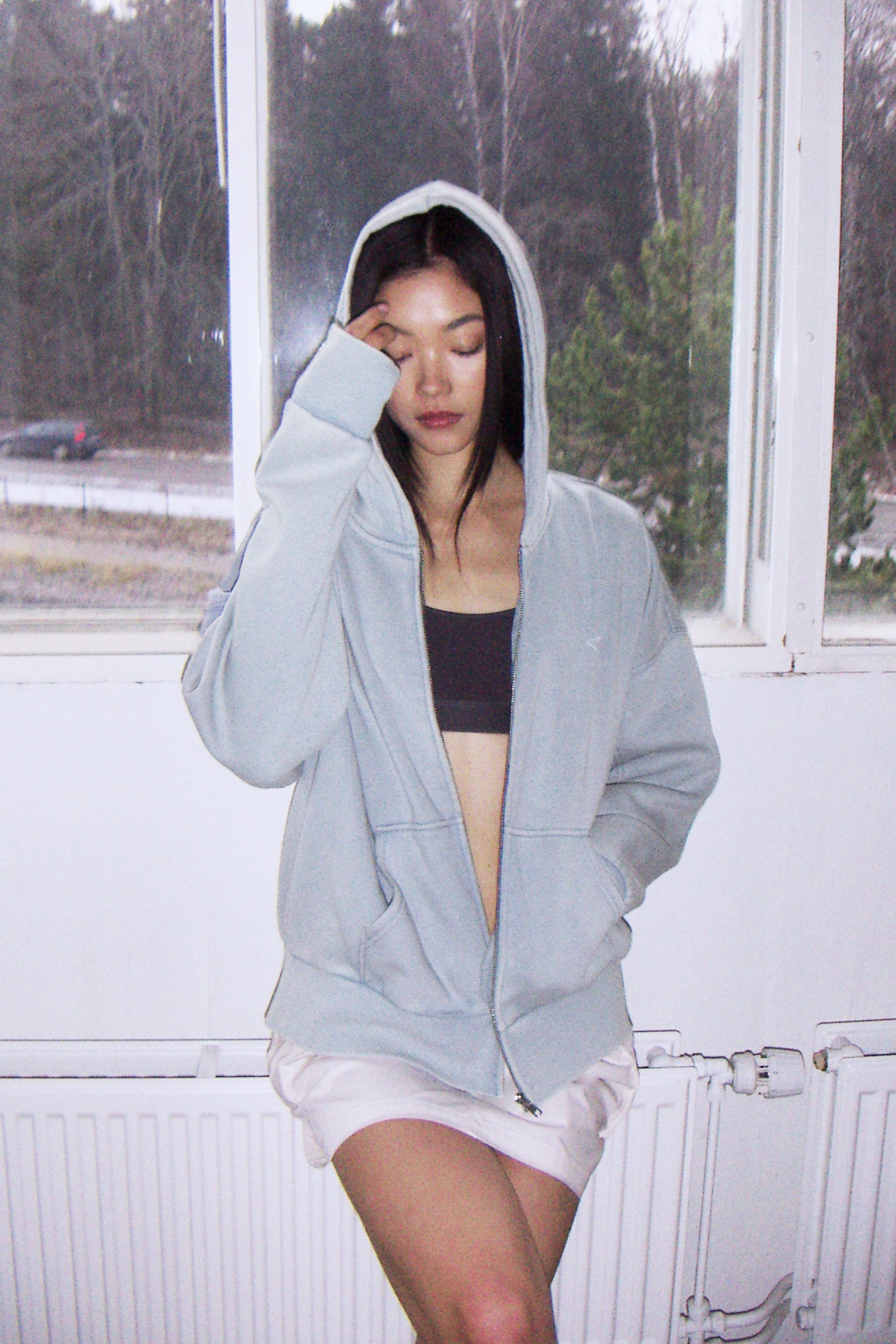 Oversized Zip Up Hoodie - Light blue/Washed/Light beige/Grey/Dark brown/Bright blue/Cream/Black - 5