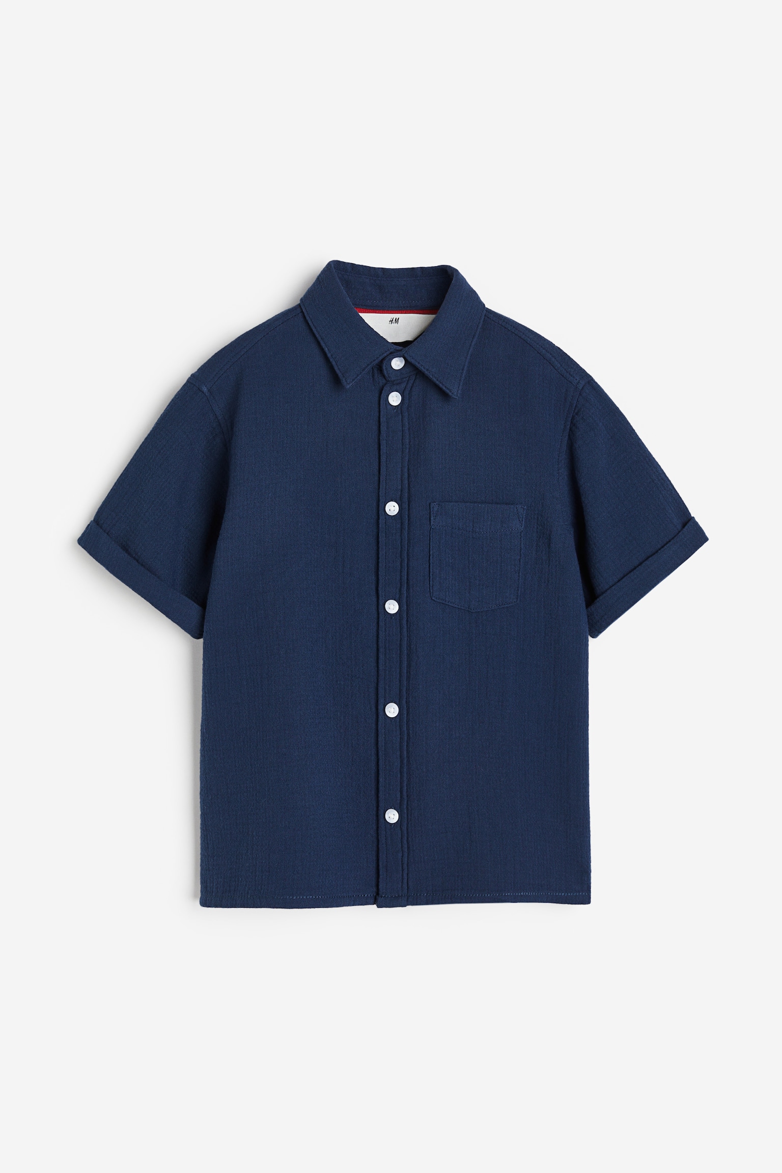 Cotton shirt - Dark blue/Light beige - 1