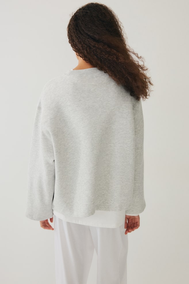 Oversized Sweatshirt-Hellgraumeliert - 5