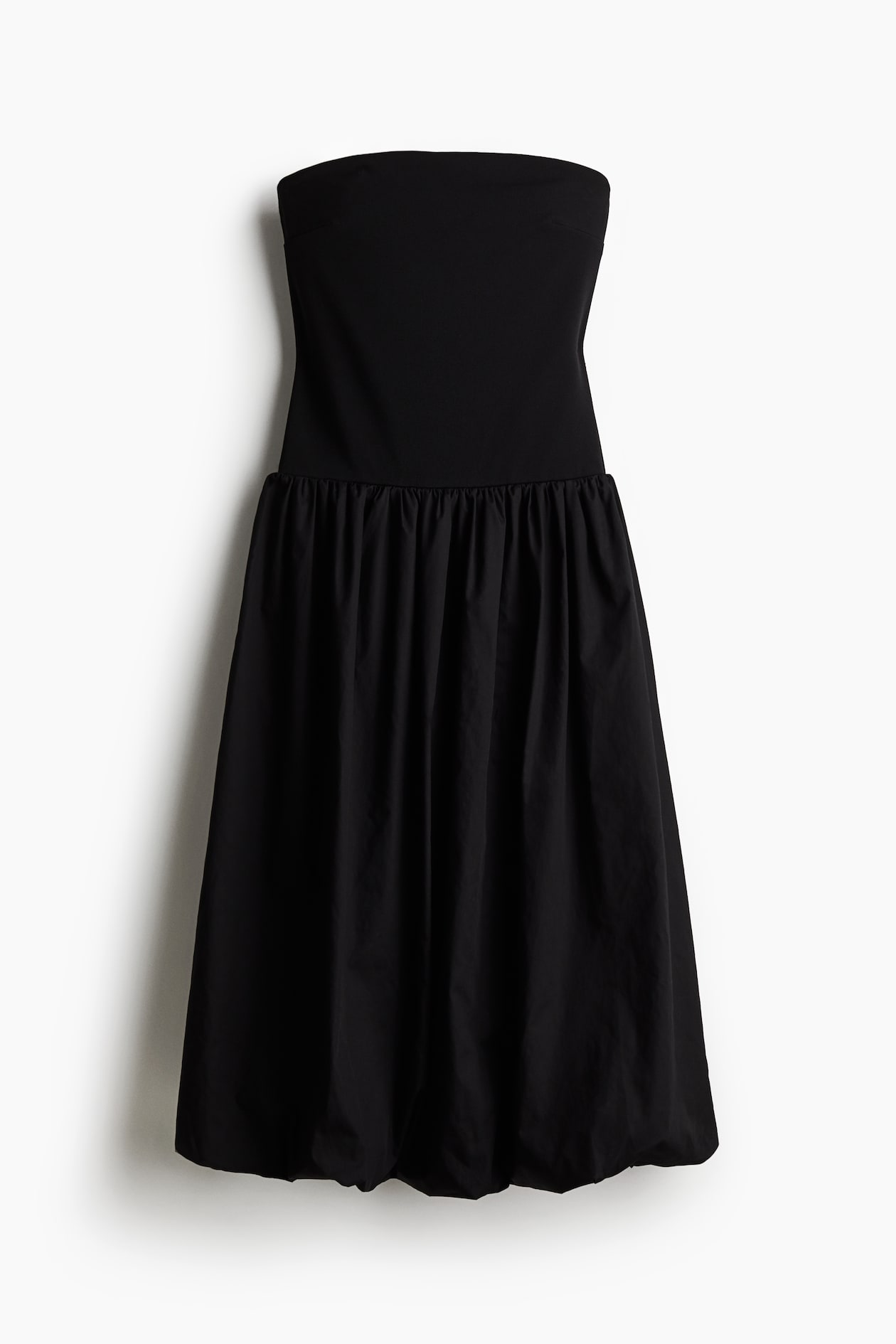 Women's Black Bubble-Hem Bandeau Dress | H&M US Women's Black Bubble-Hem Bandeau Dress | H&M US