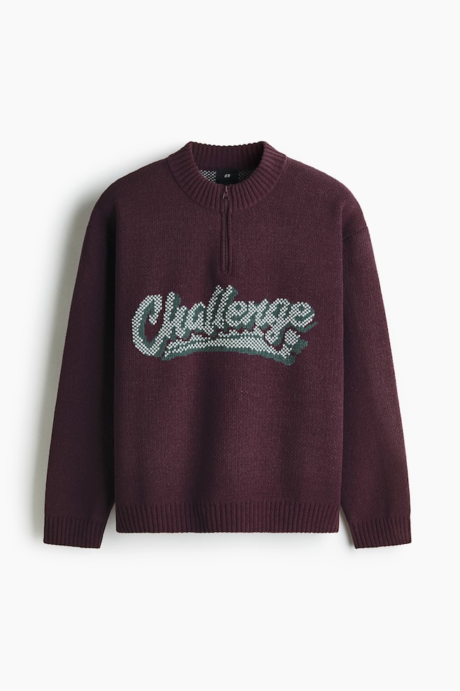 レギュラーフィットセーター - ダークパープル／Challenge/ダークグリーン／Challenge - 1