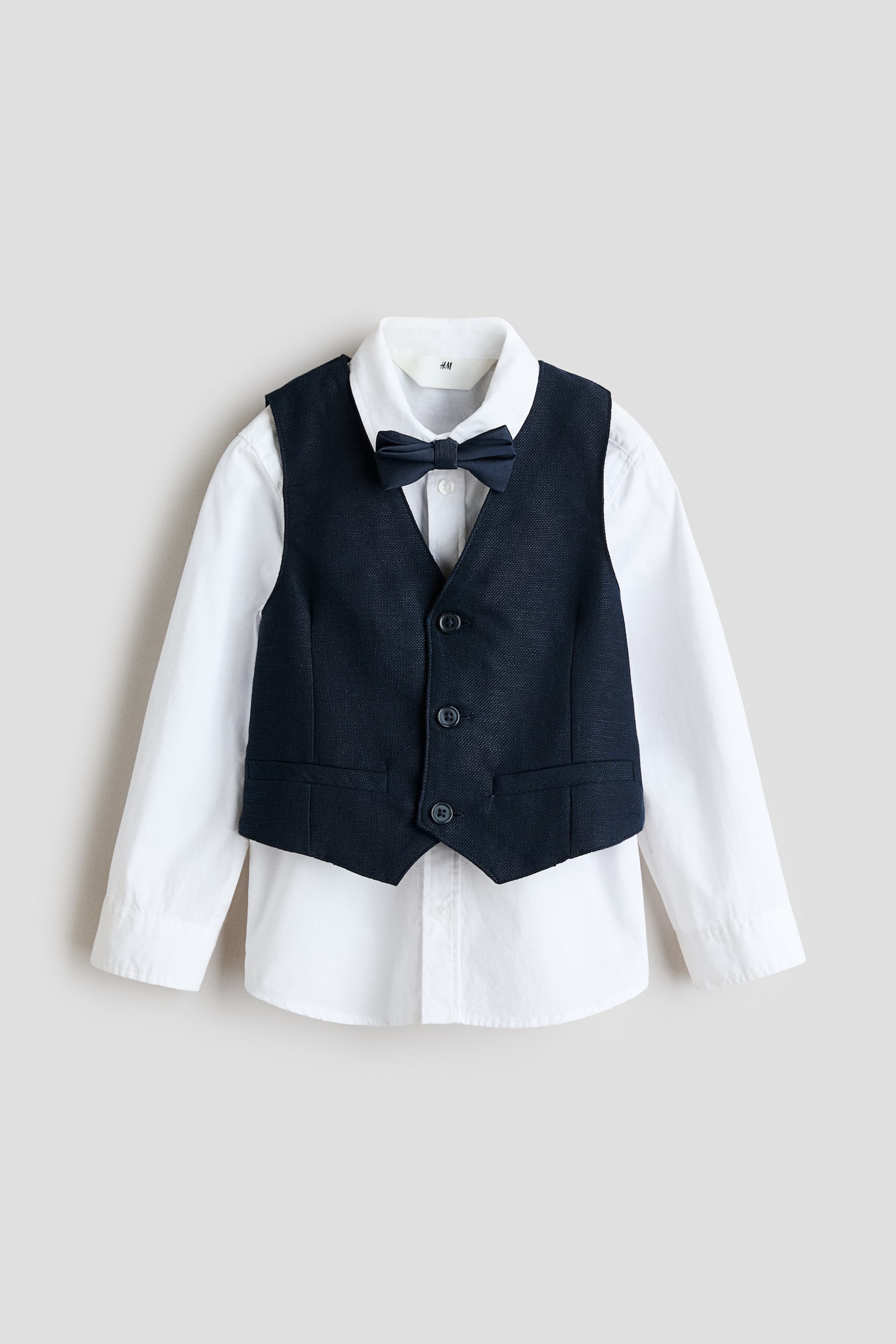 3-piece dressy set - 海軍藍/白色/米色/格紋/淺藍混色/奶油色/淺米色/白色/薄荷綠/白色 - 1