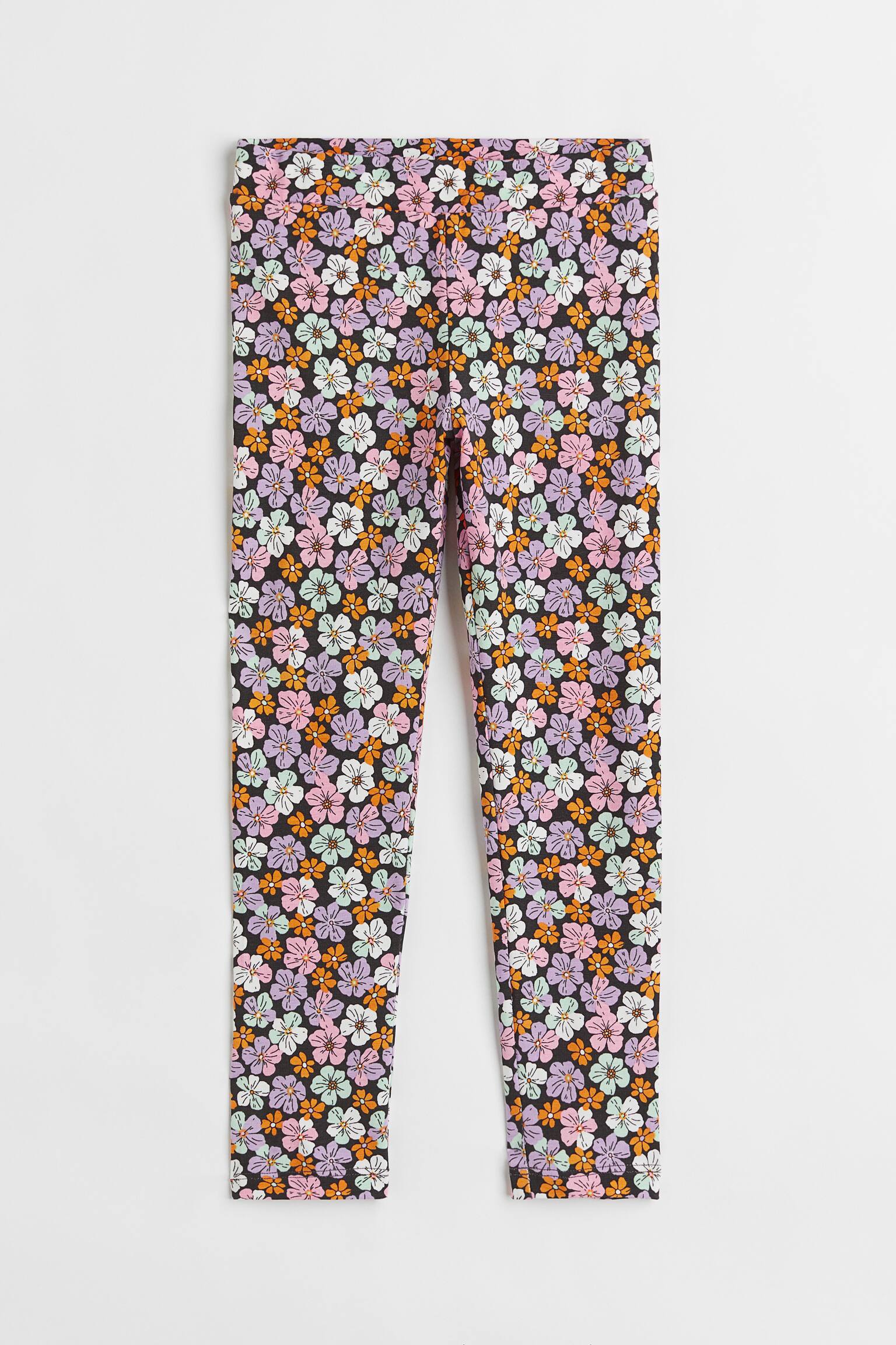 Leggings - Dark grey/Floral
