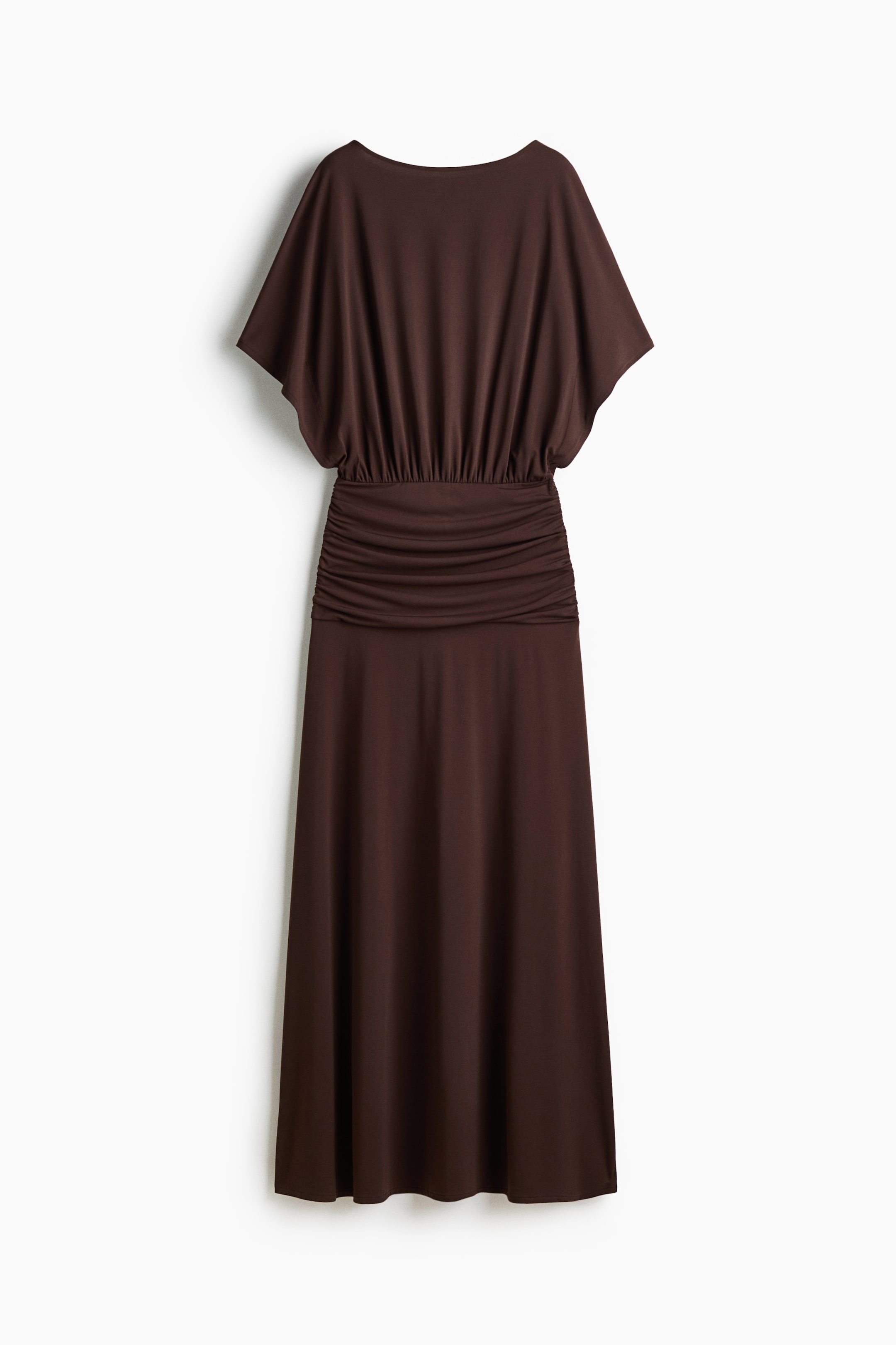 Ver imagem maior: Vestido comprido drapeado - Castanho chocolate - SENHORA | H&M PT 5