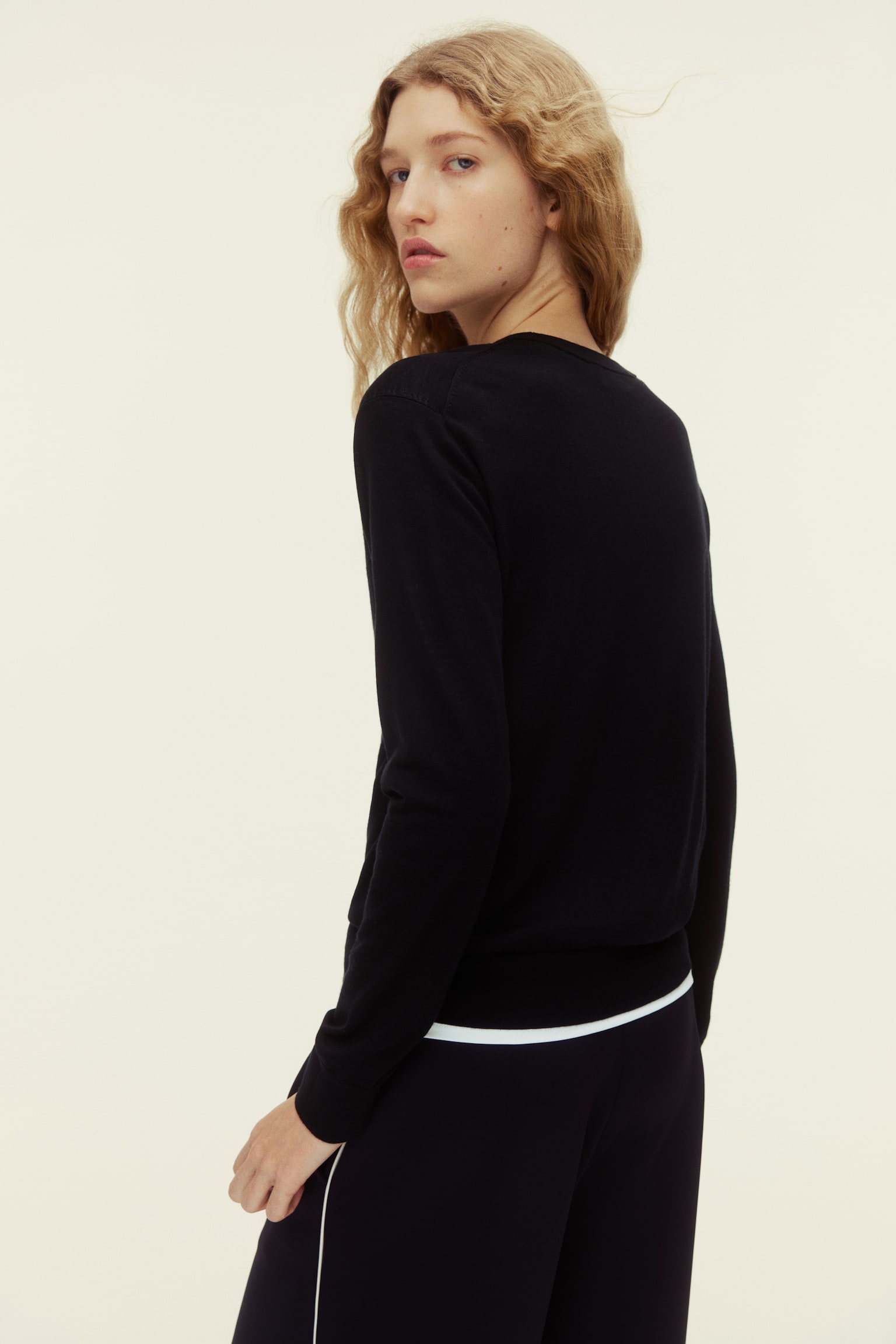 Merino wool jumper - Black/Blue - 5