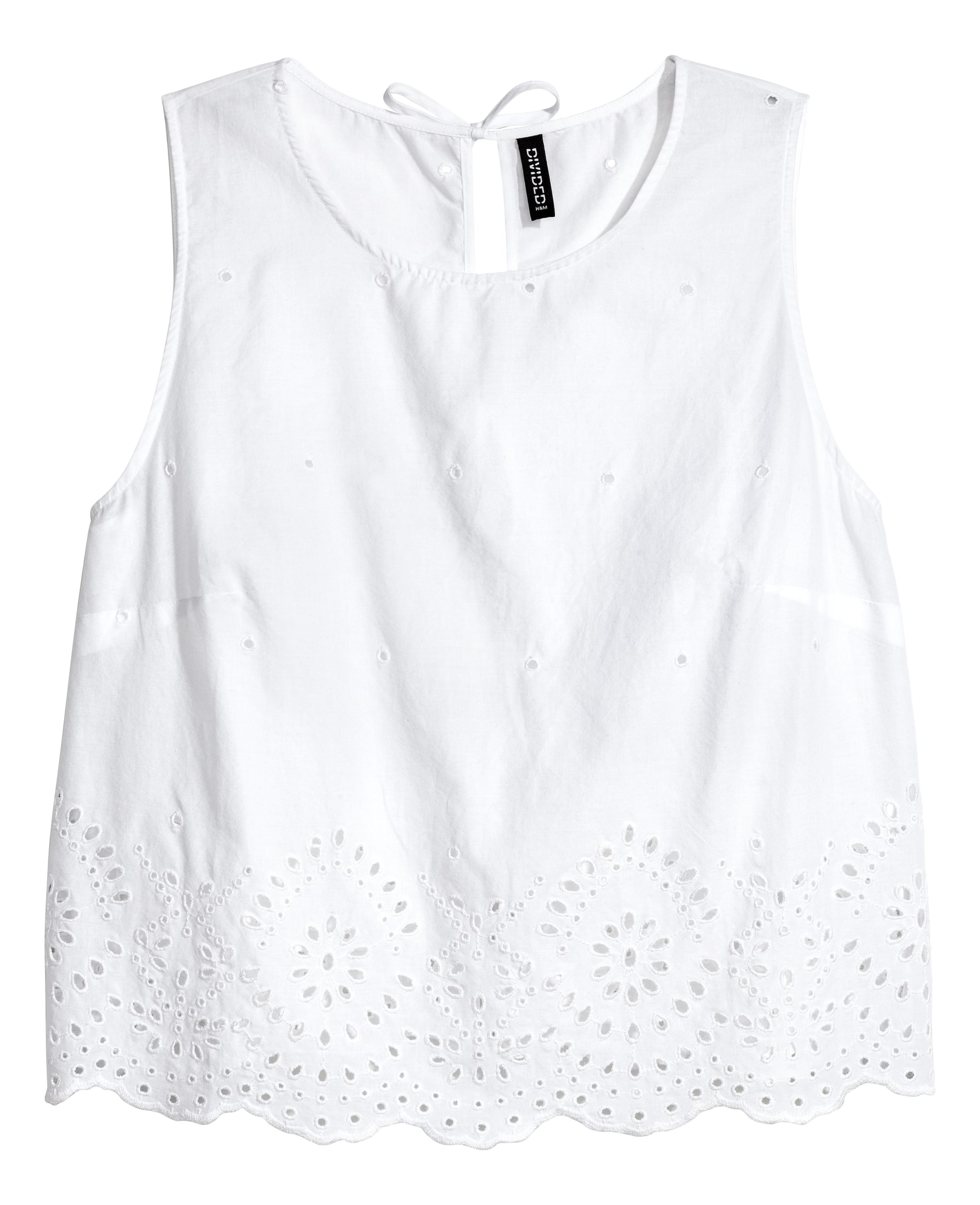View larger image: Cotton Blouse with Embroidery - White - Ladies | H&M CA 1