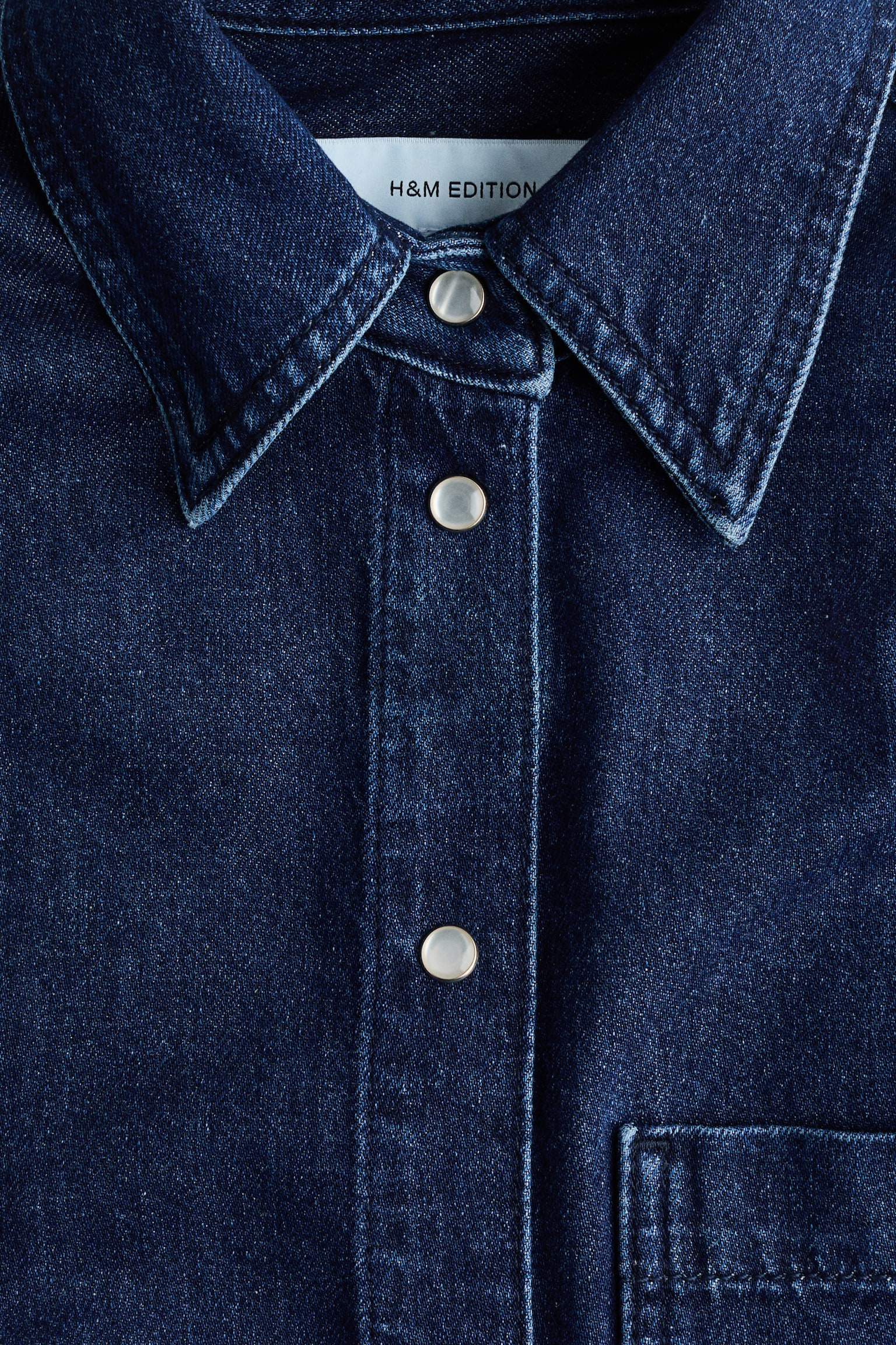 Shoulder-pad denim shirt - Denim blue - 4