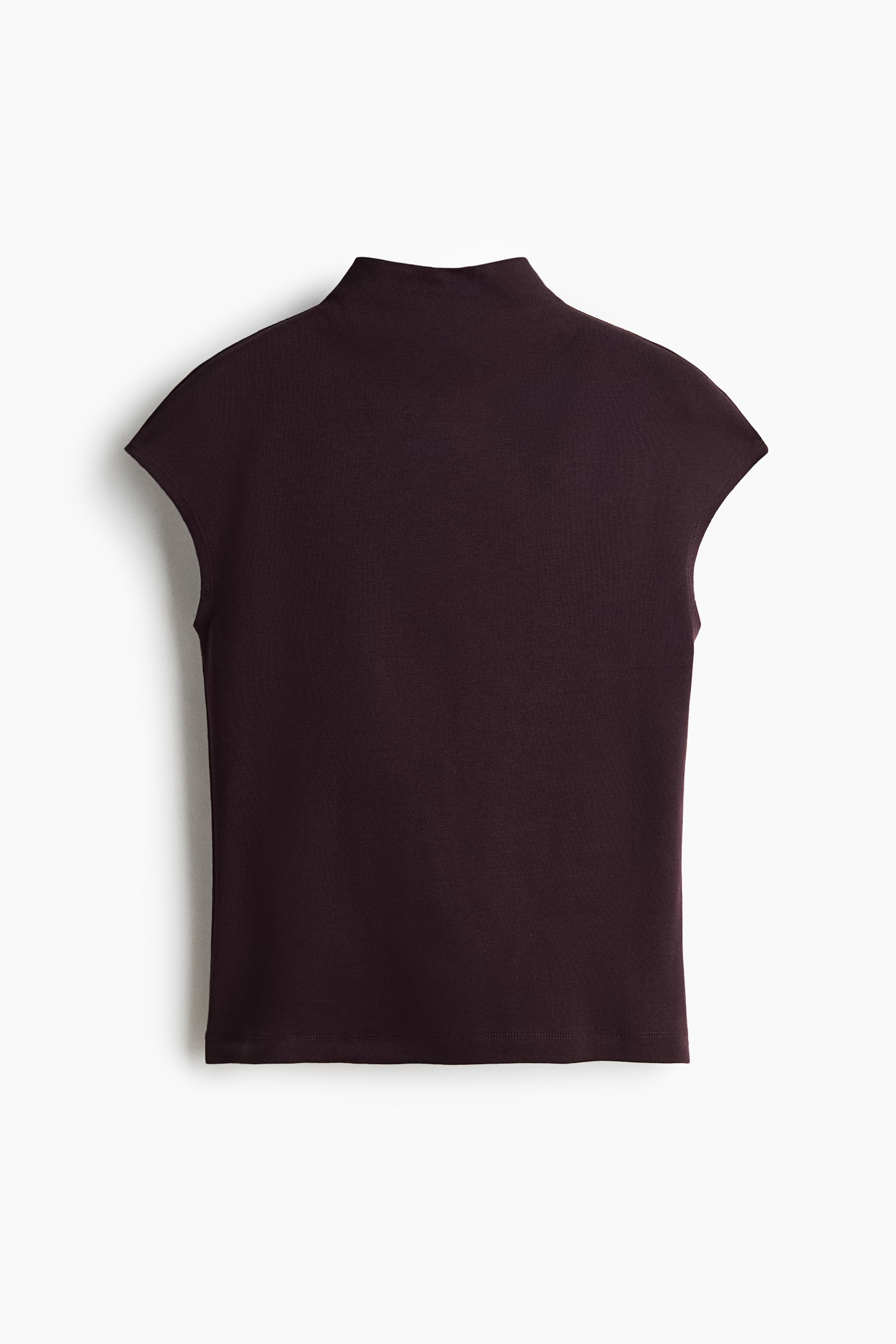 Stand-Up Collar Jersey Top - Dark purple/Cream/Black/Red - 1