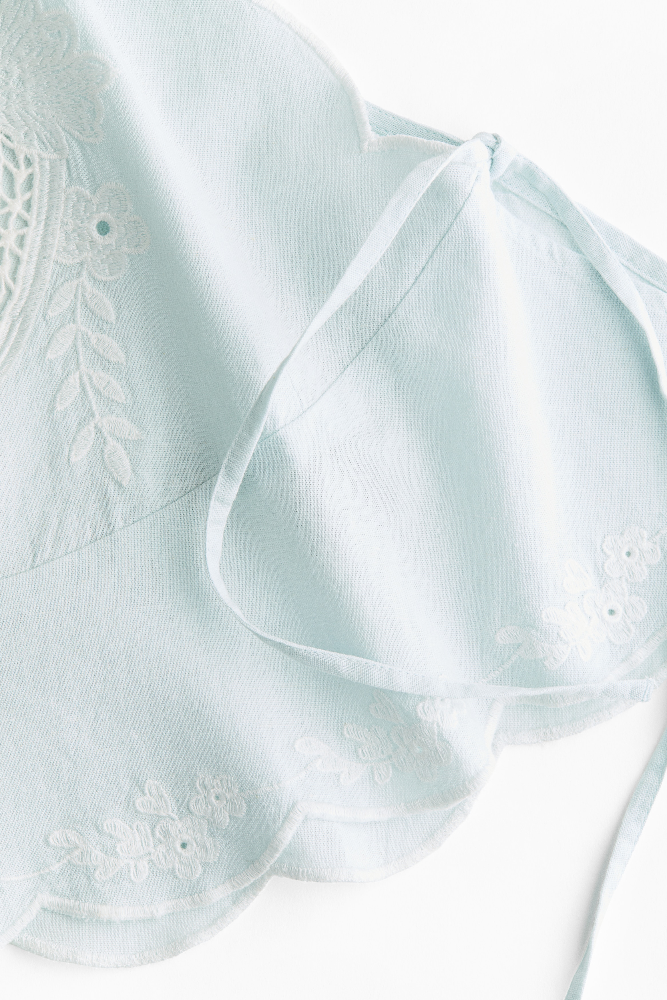 Embroidered tie-detail top