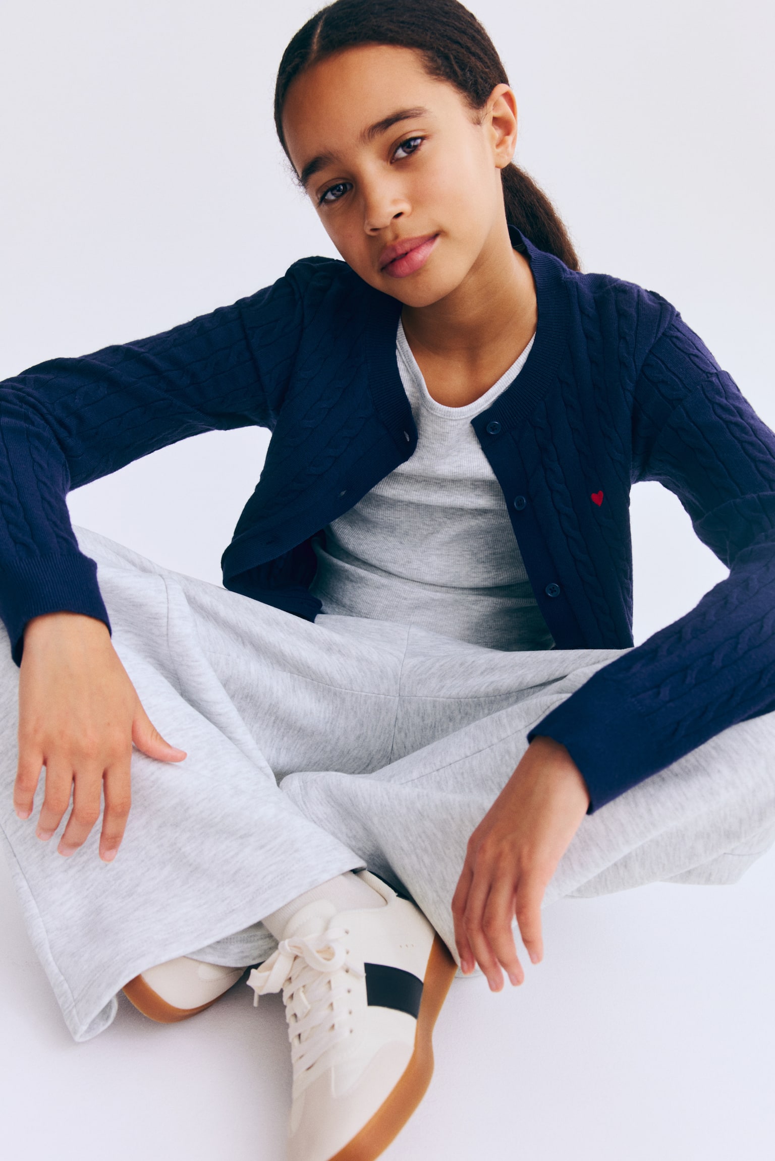 Double-waistband joggers - Light grey marl/Blue - 3