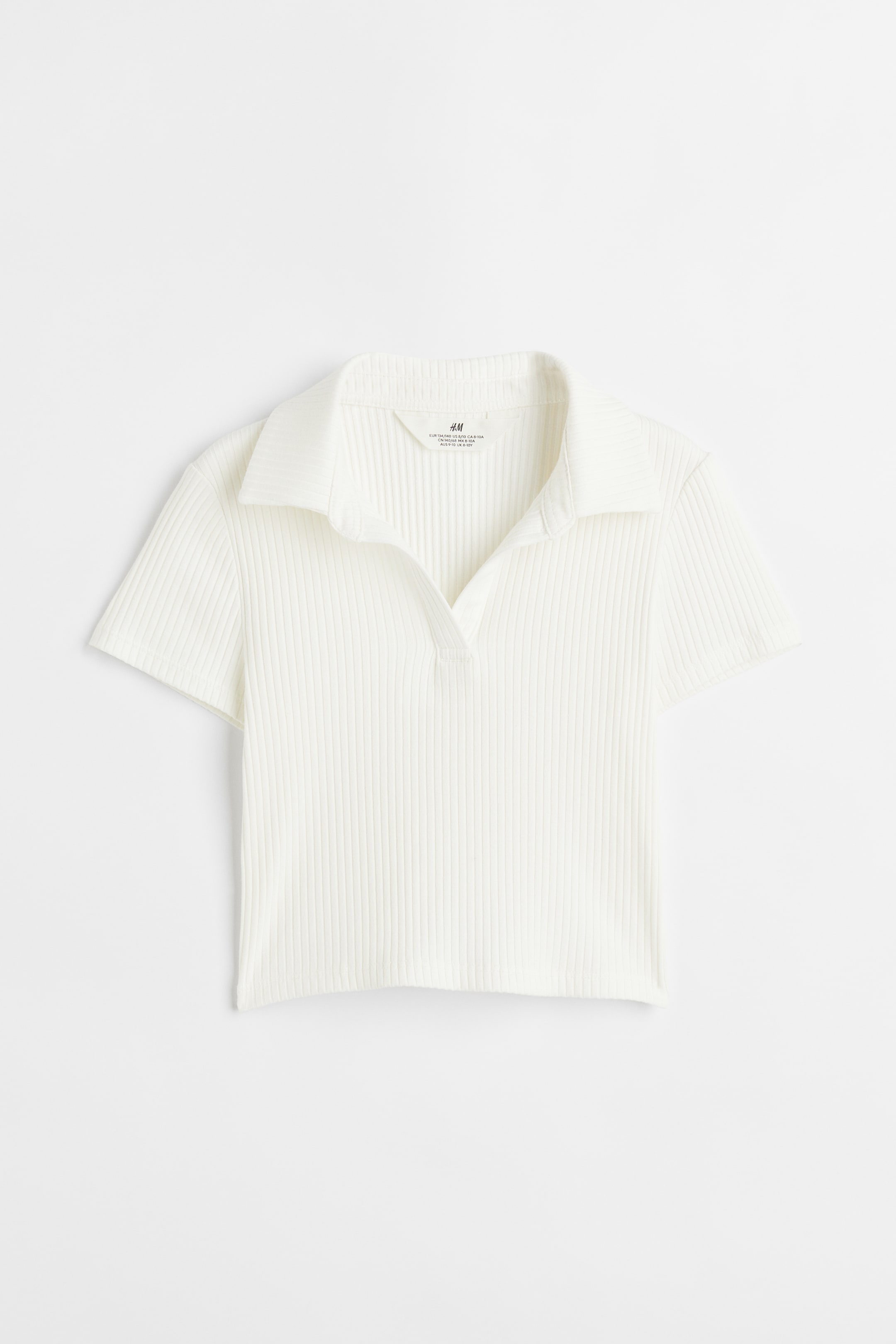 拡大画像を表示: 襟付きリブTシャツ - ホワイト - Kids | H&M JP 1