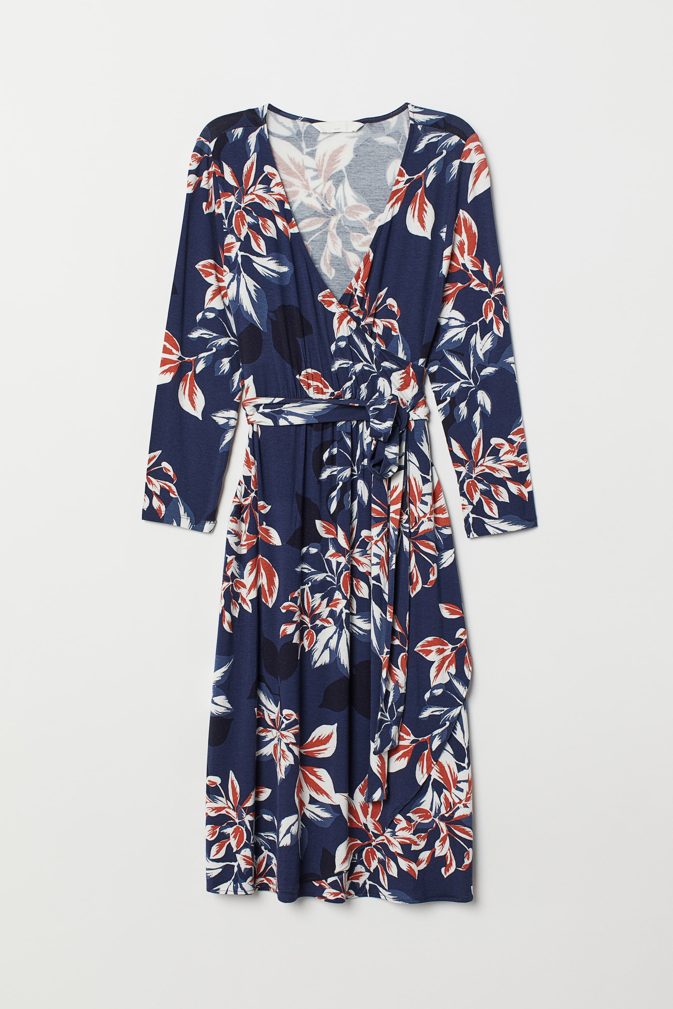 View larger image: MAMA Jersey dress - Dark blue/Floral - Ladies | H&M 1