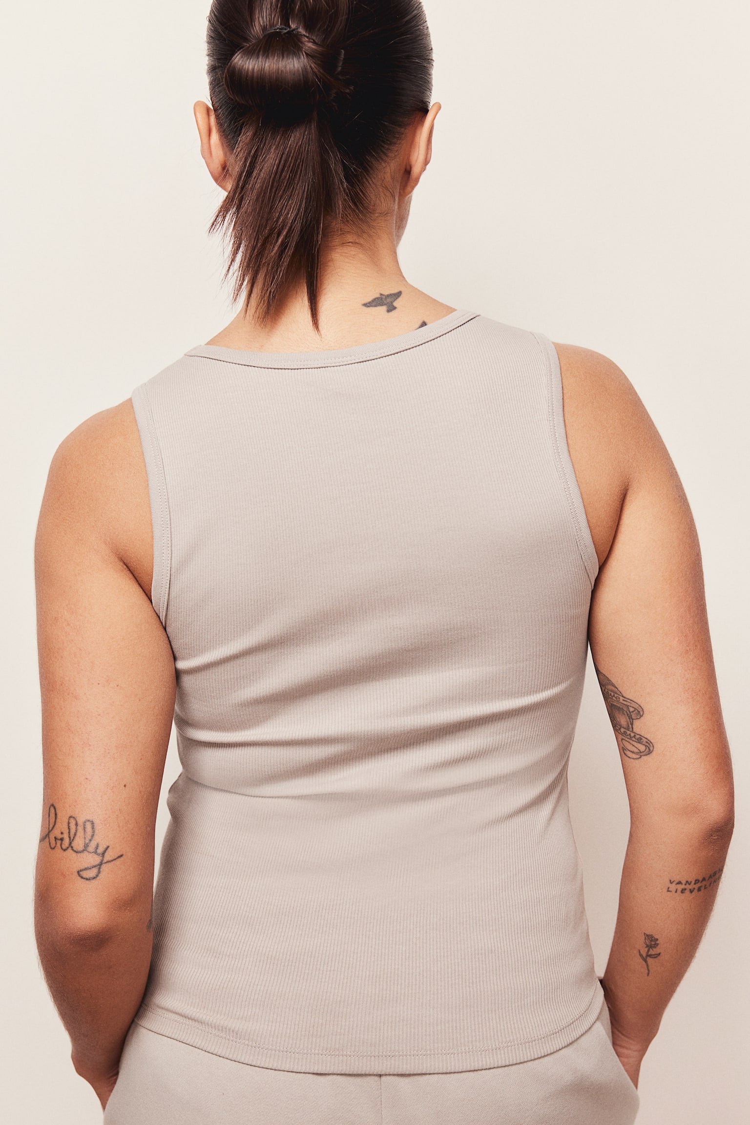 Rib Tank - Light greige/White/Black/Light grey marle/Light beige/Cream - 4