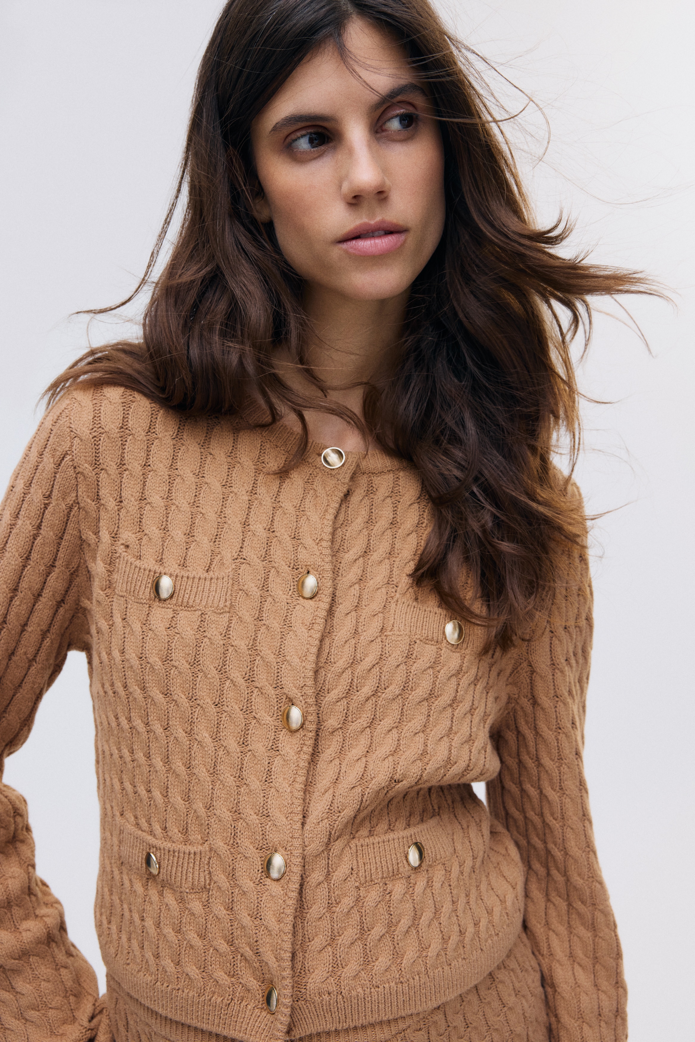 Women's Dark beige MAMA 2-Piece Cable-Knit Set | H&M CA