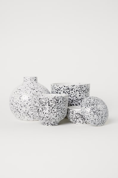 Vase Rond En Marbre Moucheté - Déco Sympa Et Spéciale Pour La Maison