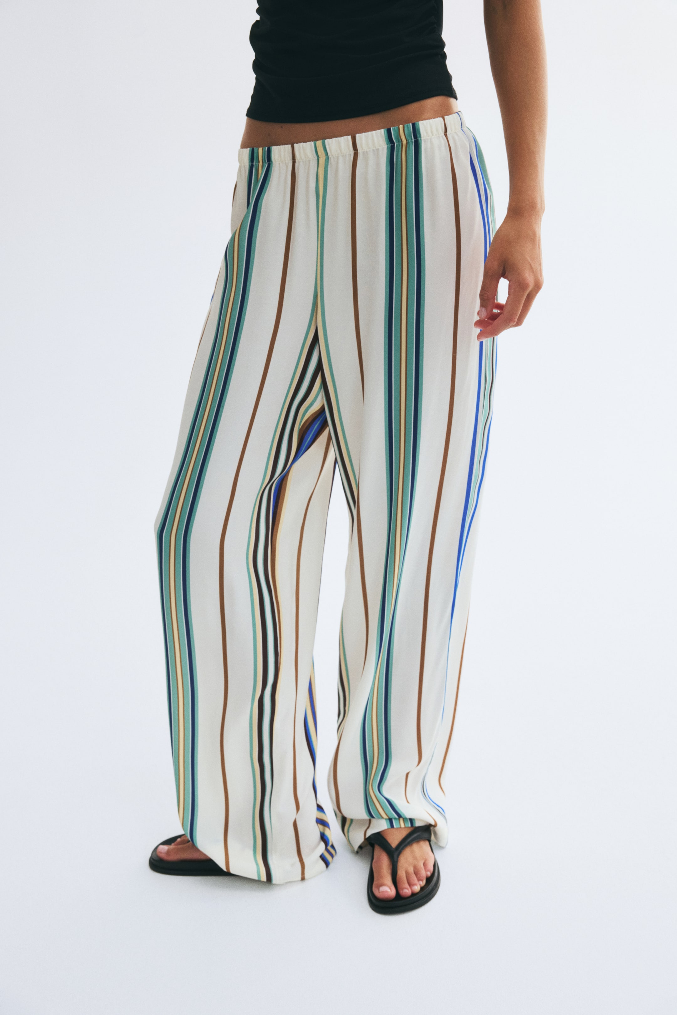 Pantalon en viscose avec taille élastique