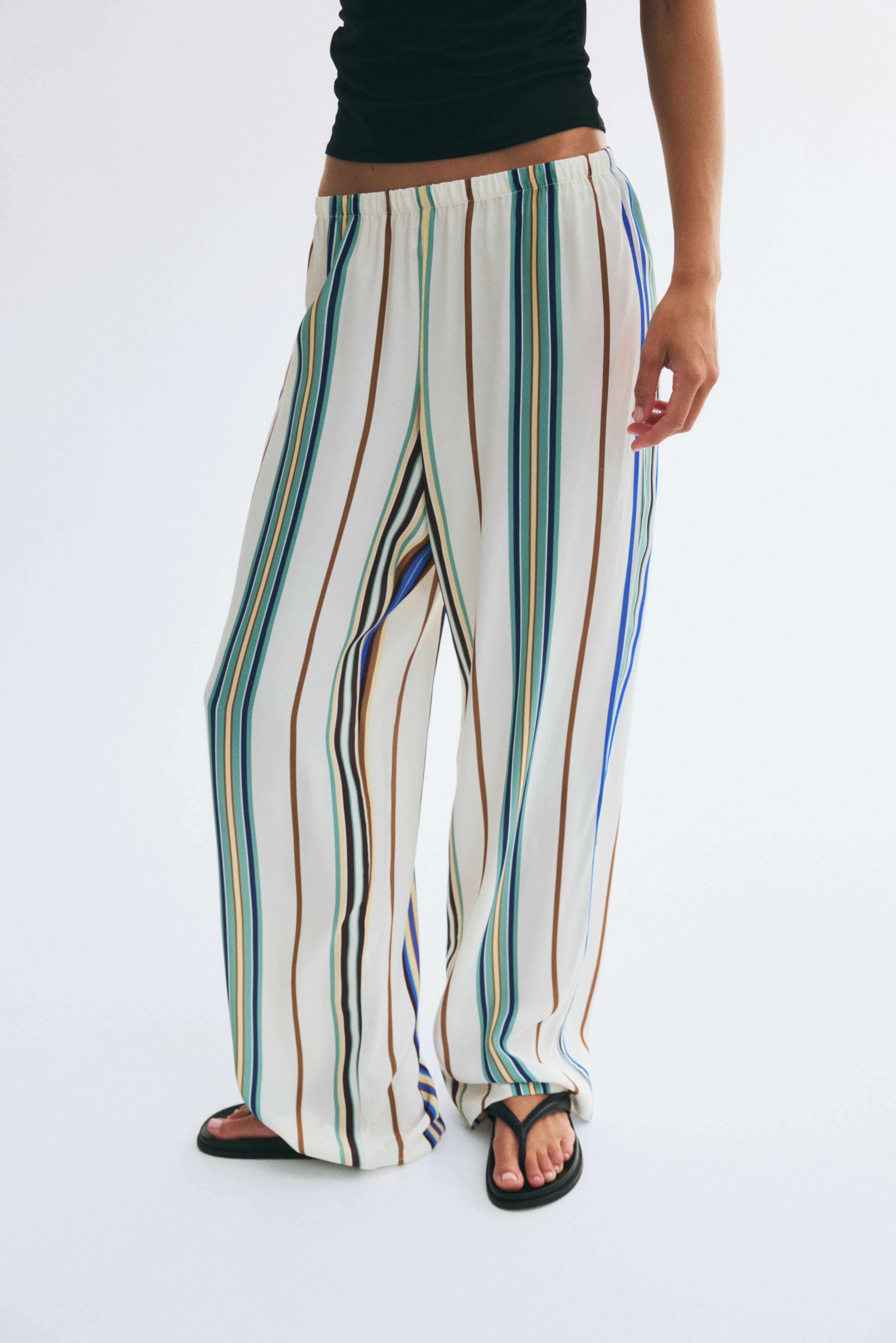 Pantalon en viscose avec taille élastique