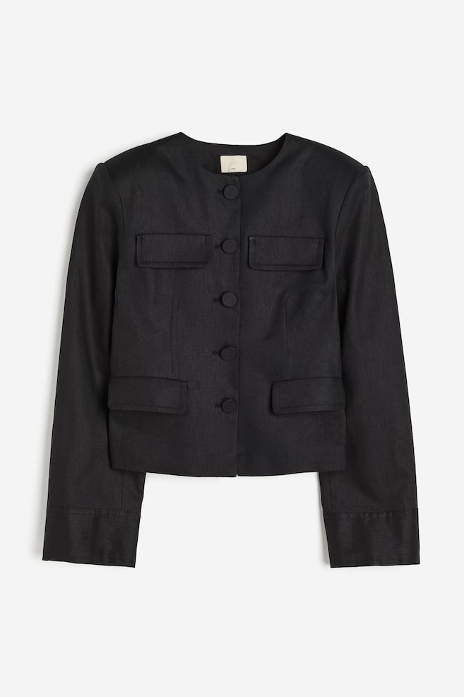 Linen jacket - Black - 2